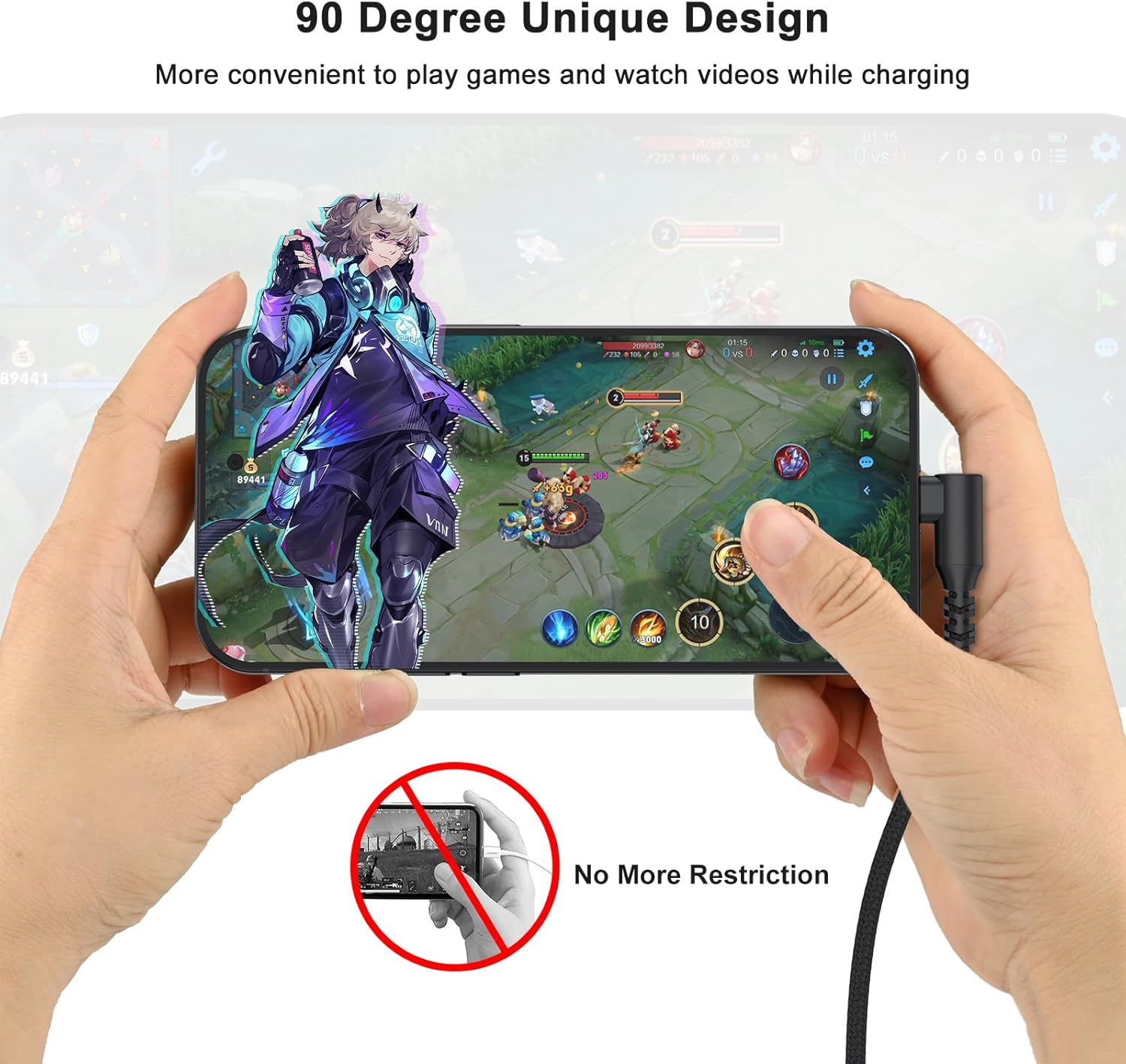 2 Pack 100W USB C to USB C Cable, 1M USBC to USBC PD Fast Charging, Nylon Braided Type C Charger Cable for Iphone Accessories 17 16 15