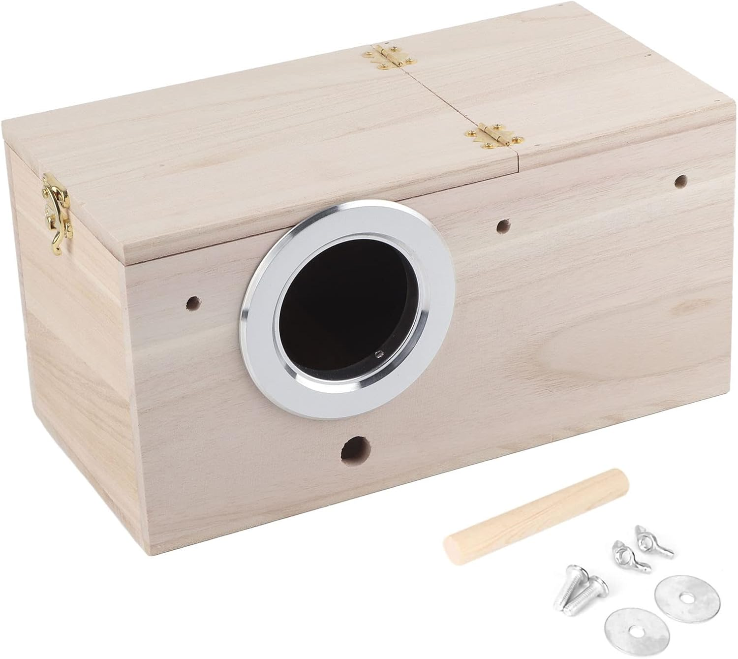 Bird Nesting Box, Bird Nest Bird Breeding Box, Parakeet Nesting Box, Cockatiel Nesting Box, Wooden Bird Box with Detachable Wooden Board for House Decoration image number 5