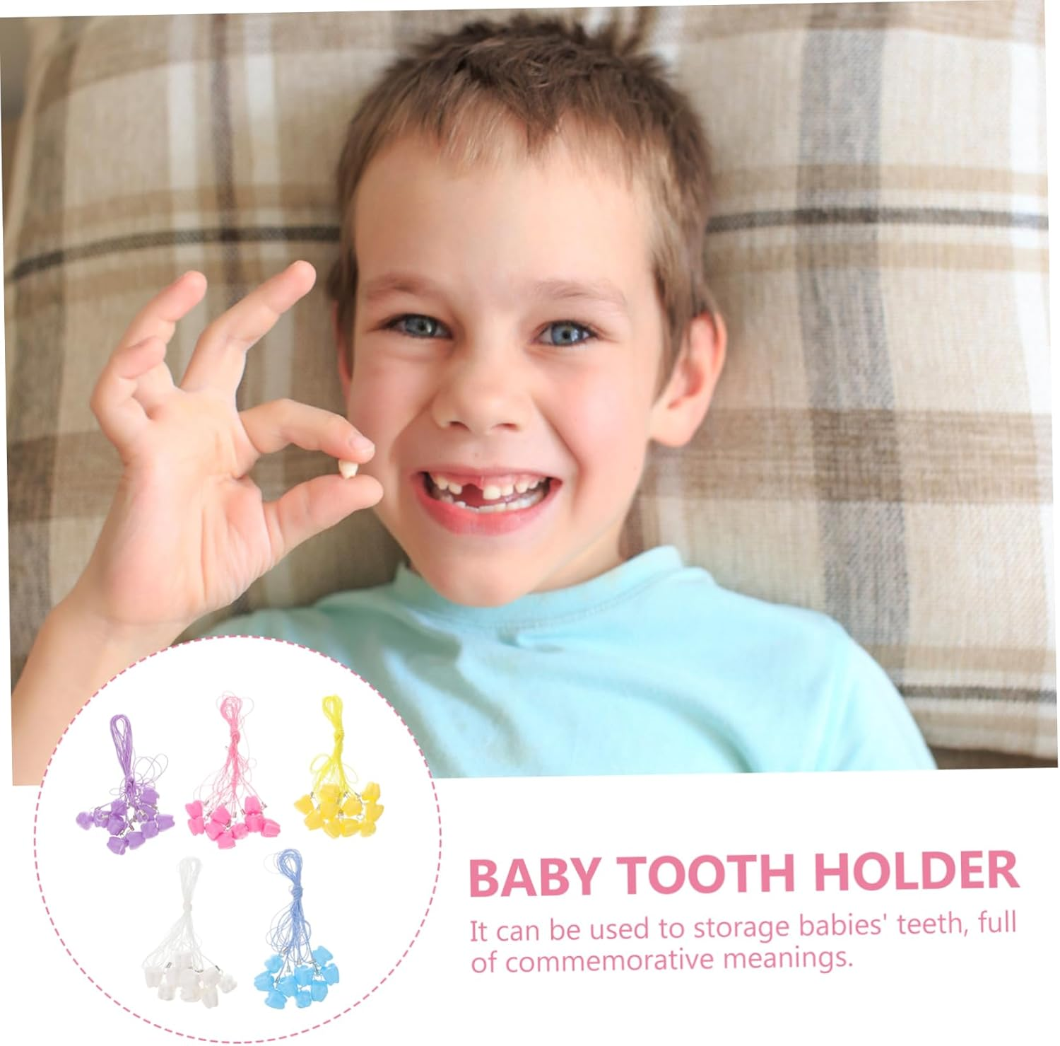 VANZACK 50Pcs Baby Tooth Storage Case and Organizer Box for Children Plastic Keepsake Container Suitable for Collecting First Teeth and Memories Random Color image number 1