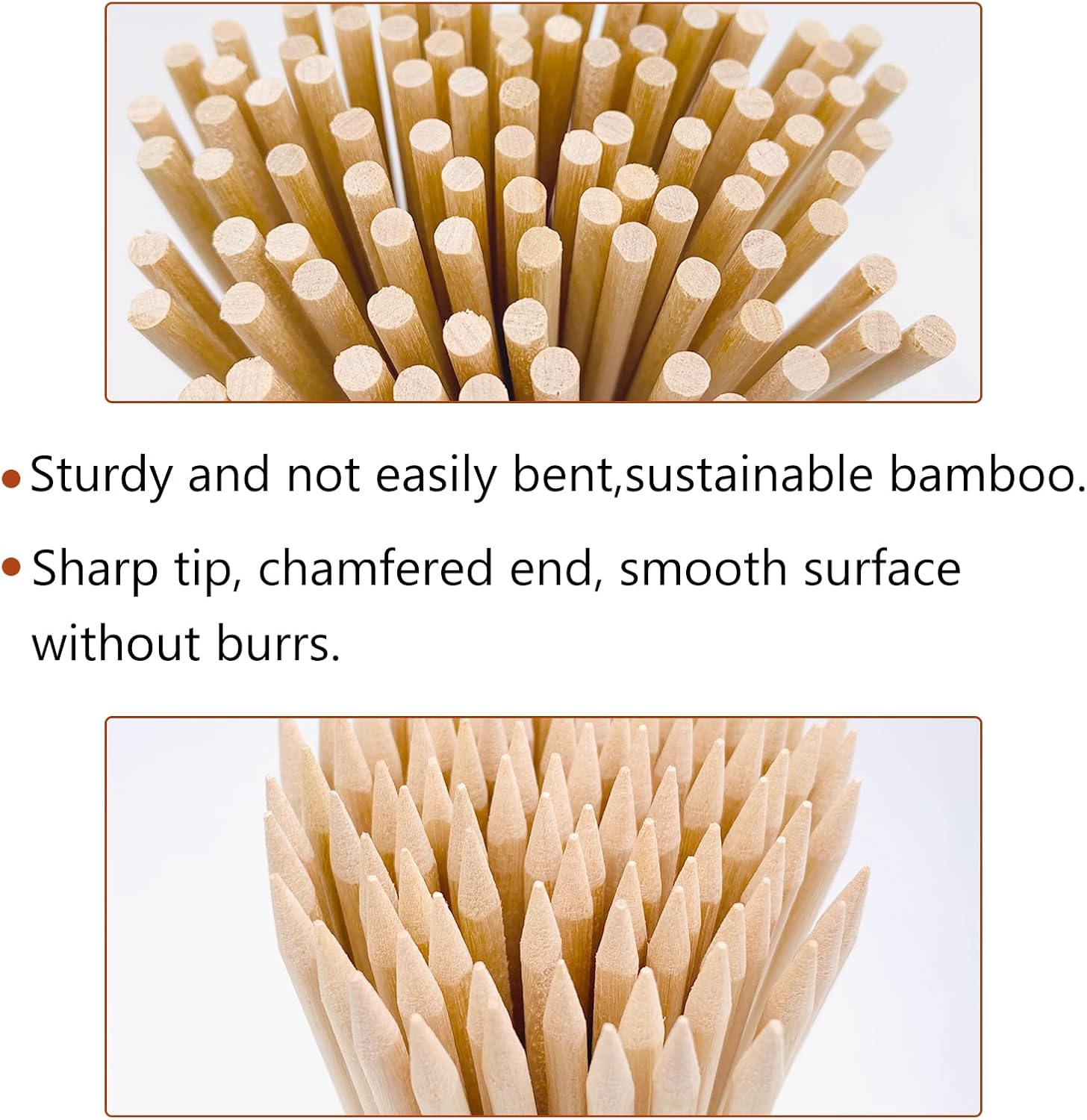 6" Natural Bamboo Skewers the Diameter Is 4Mm (100 PCS) image number 6
