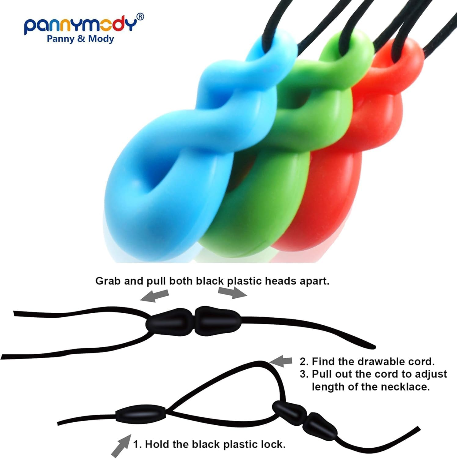 7 Pack Sensory Chew Necklaces &ndash; Australian Local Brand Panny & Mody | NDIS Reimbursement Available | Safe Silicone Chewable Tools for Kids, Teens, and Adults with Autism, ADHD, Anxiety, SPD, and Oral Motor Needs image number 4