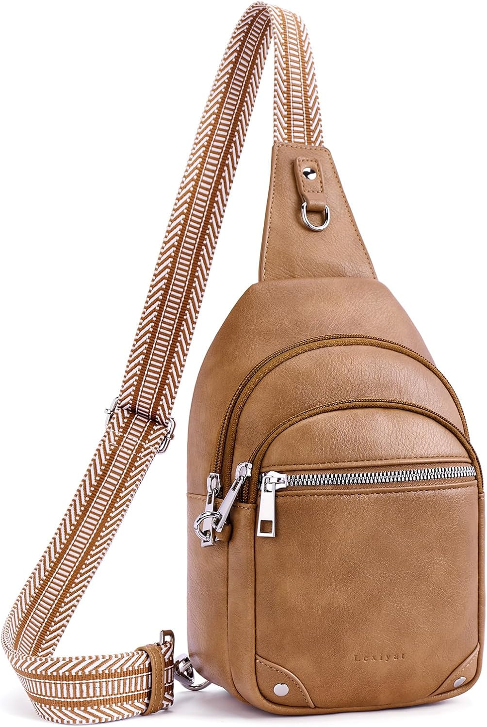 Anti Theft Crossbody Bags for Women Travel Chest Sling Bag Leather RFID Purse Fanny Pack Black