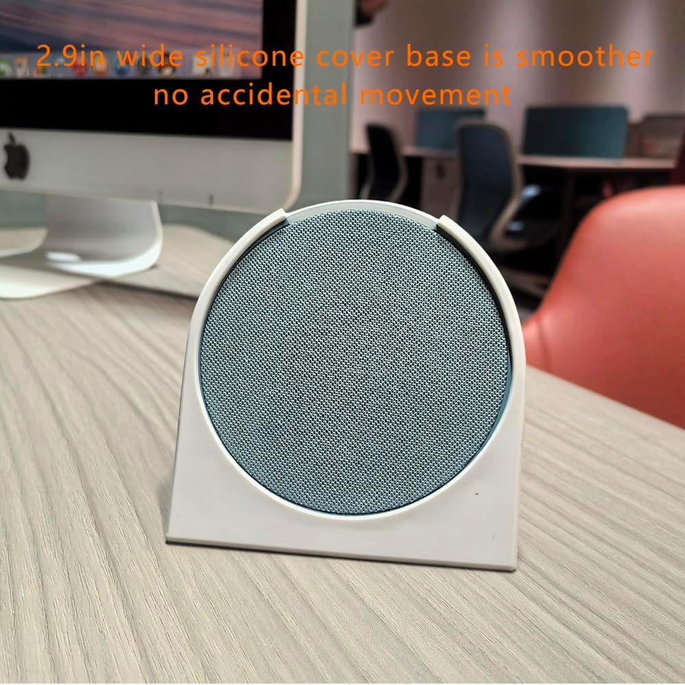 Compatible with Theamazon Echo Pop (2023 Release) Thickened Silicone Protective Cover, the Base Is More Stable, 360&deg; Protection, and a Close Fit with the Speaker Housing (Charcoal) - Lavender Bloom image number 3