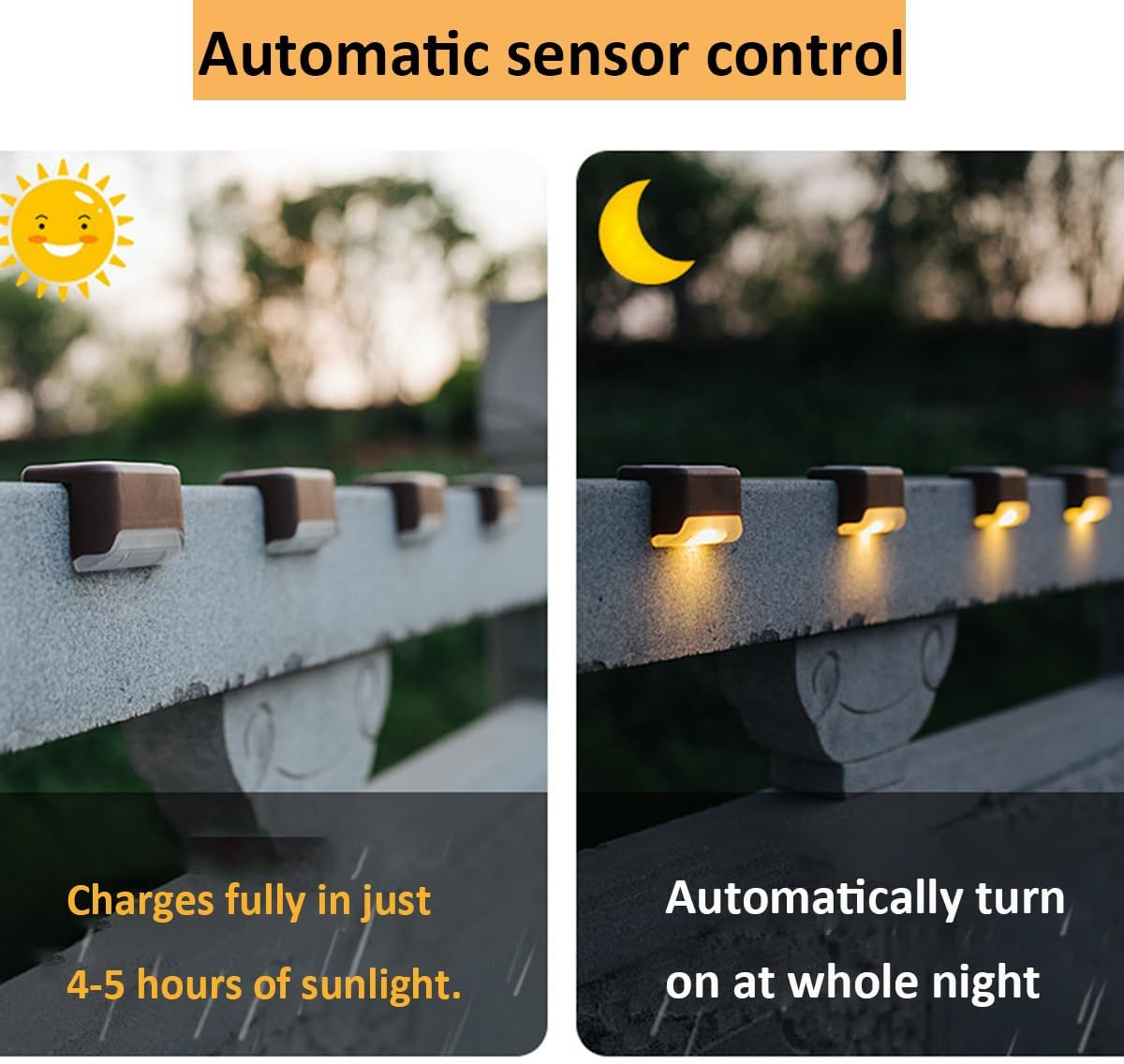 16 Pack Solar Fence Lights Outdoor, Solar Garden Lights Outdoor Waterproof Fence Light for Deck, Stairs, Step, Fence, Yard, Patio, Backyard, Pathway,Driveway (Warm White)