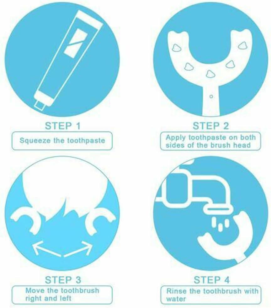 All Rounded Children U Shape Toothbrush for Children Aged 2-6 Years Old (Blue) image number 4