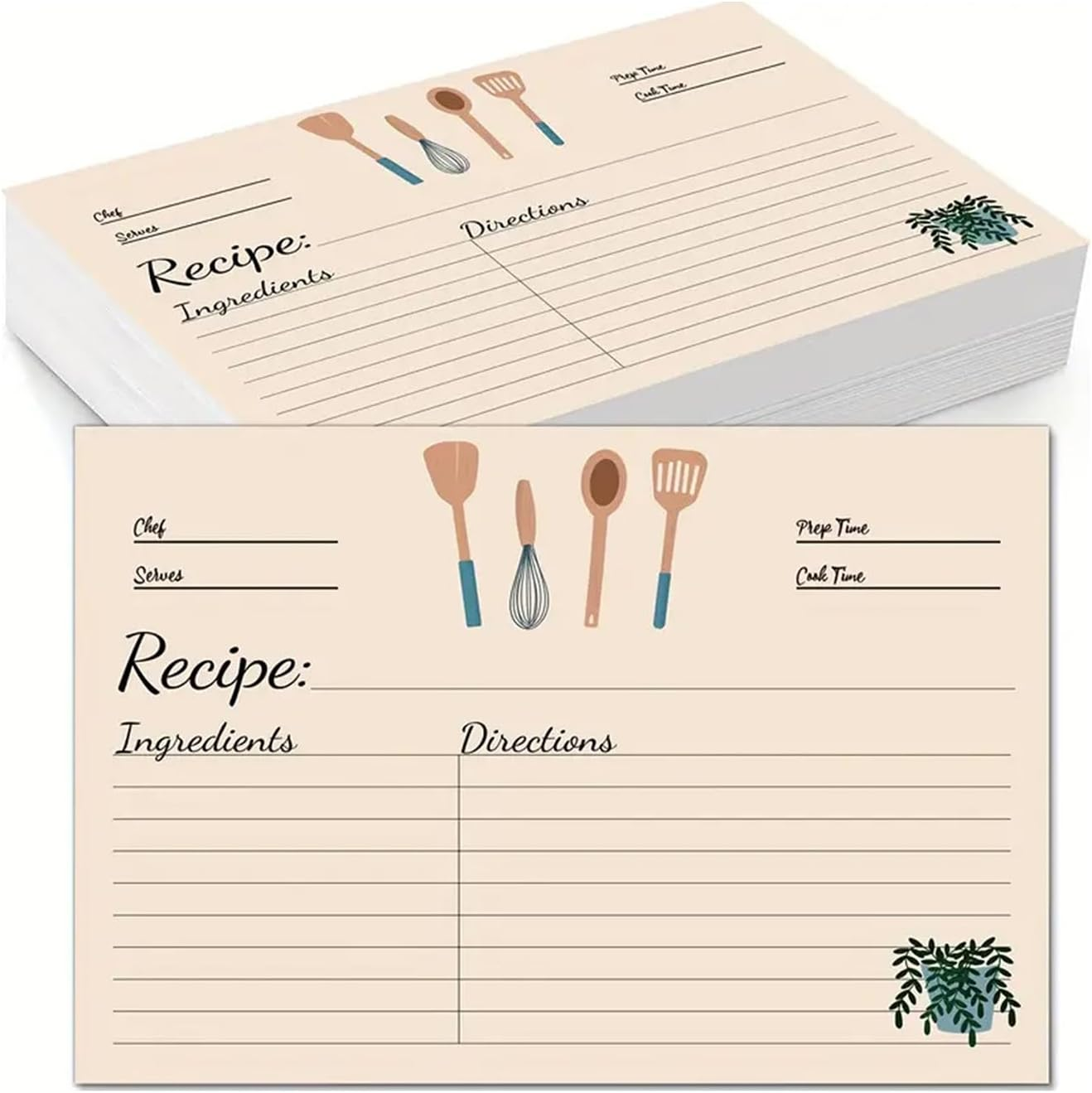 Premium Recipe Cards for Bridal Showers and Weddings 4X6In Blank Cards, Dividers with Lines Index Cards Easy Write Cardstock (100Pcs) image number 4