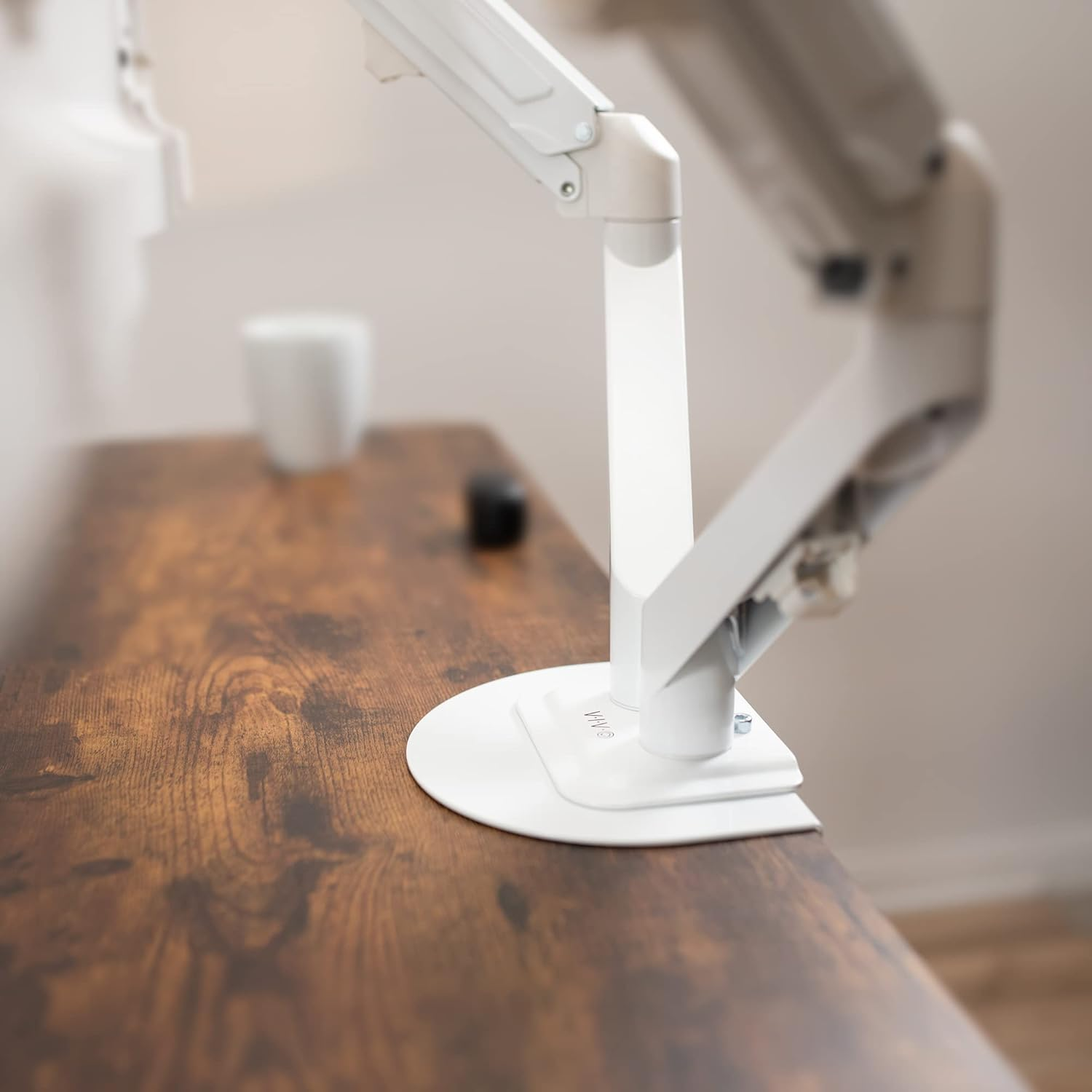 VIVO Steel Reinforcement Bracket Mount Plate for Thin, Glass, and Other Fragile Table Tops, Clamp Compatible with Most Monitor Stand C-Clamp Installations, White, STAND-AC01RW image number 4