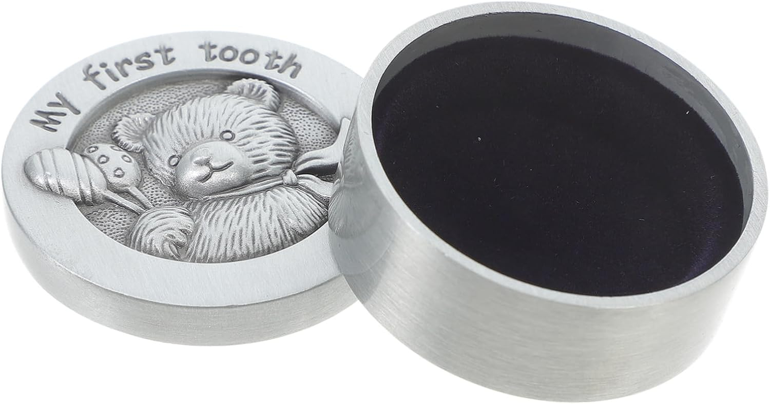 Tooth Storage Box Alloy Keepsake Holder for Boy Girl Tooth Container with Adorable Design Birthday Boys and Girls image number 3
