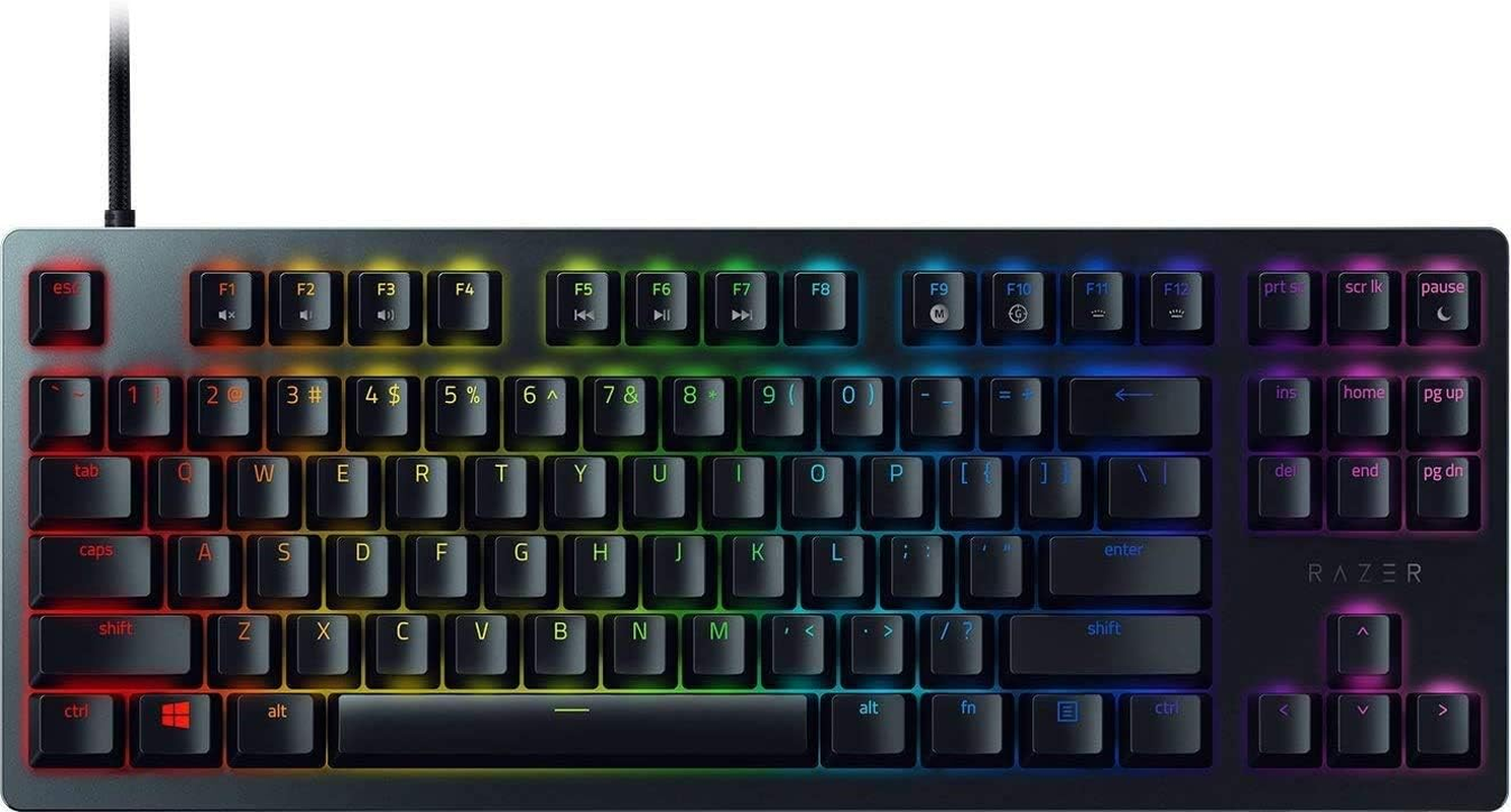 Razer Huntsman Tournament Edition (Red Switch) - Tenkeyless Gaming Keyboard (Linear Optical-Mechanical Keys, Doubleshot PBT Keycaps, Detachable USB-C Cable) Intl. US Layout (ISO) | Black image number 2