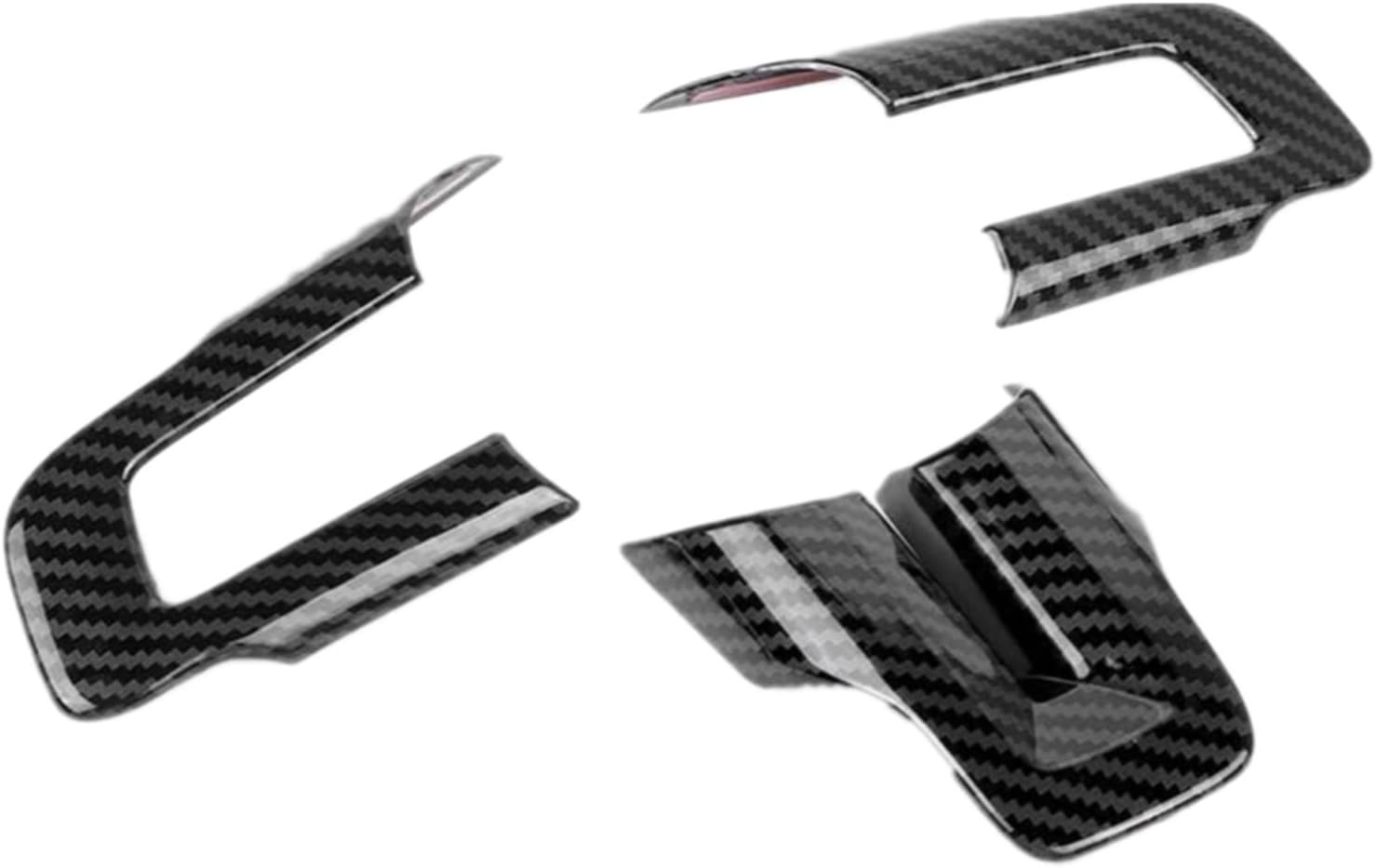 KDFUHRUI Steering Wheel Cover Trim for Ford Mustang Accessories 2015 2016 2017 2018 2019 2020 2021， Car Interior Accessories，Carbon Fiber (Black Carbon Fiber) image number 1
