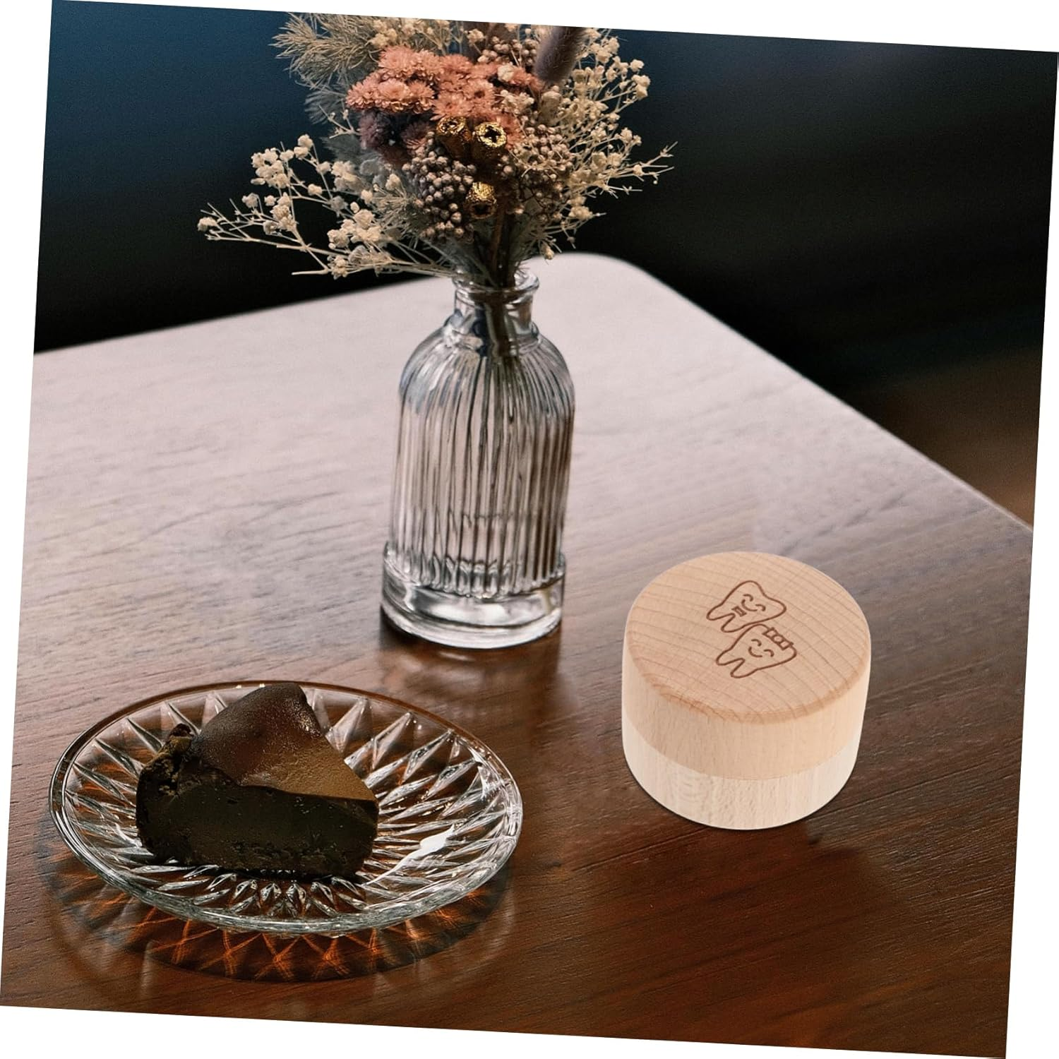 SOLUSTRE Wooden Tooth Holder Boy Girl Tooth Box Boys and Girls Souvenir Organizer Safe image number 1