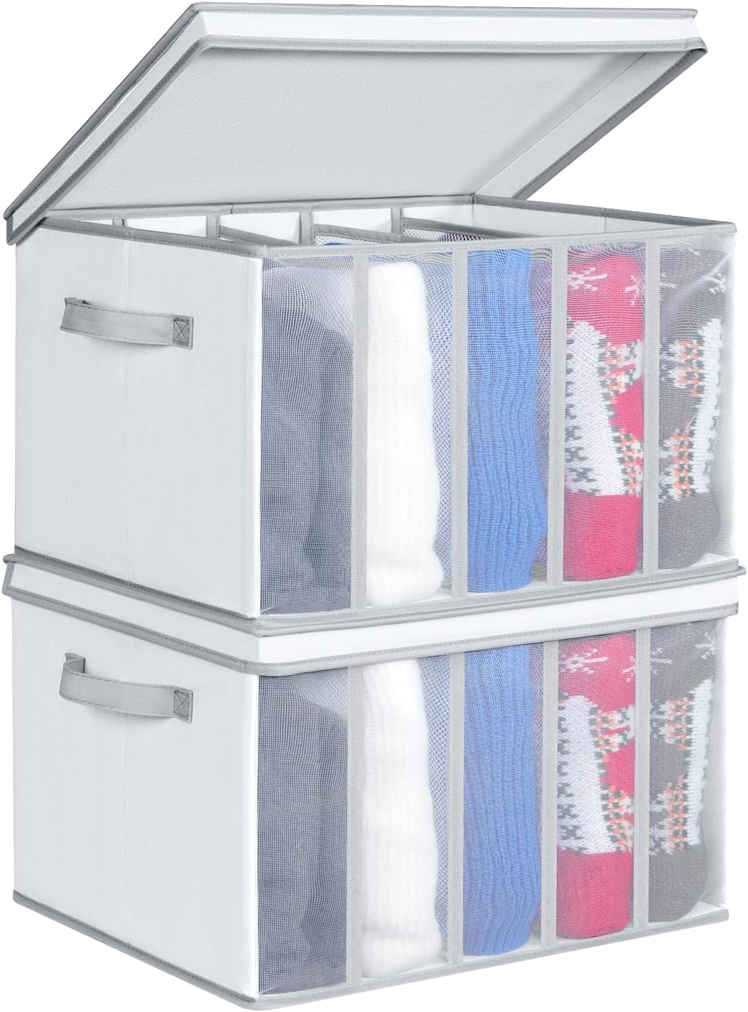 Univivi Large Wardrobe Organiser, Portable Mesh Wardrobe Organiser for Pax, Jeans, Trousers, T-Shirt, Leggings, Storage Wardrobe Organiser, Pack of 4 image number 4