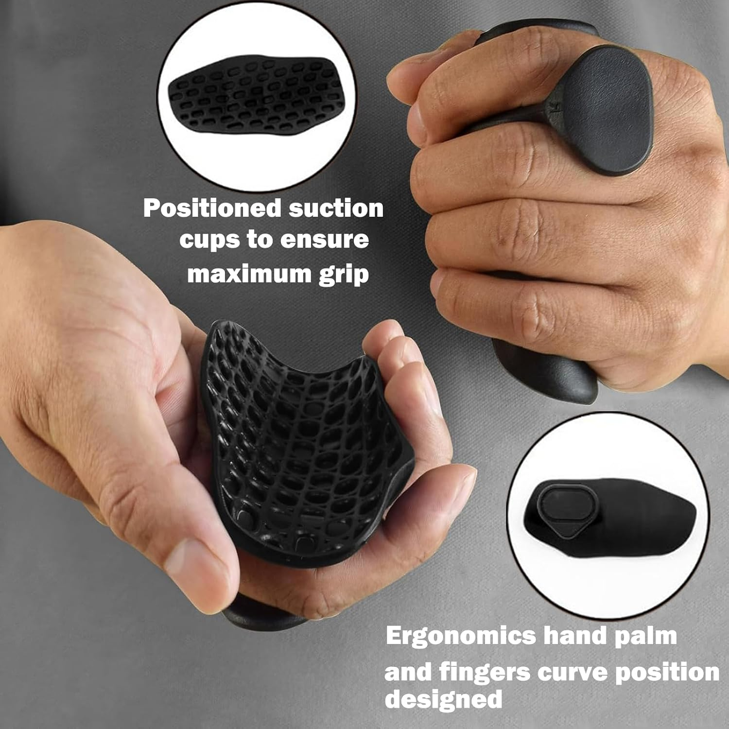 Original Weight Lifting Grips for Men Women Deadlifts, Rows, Ergonomics Workout Rubber Gym Grips Pads for Palm Protection, Fingerless Workout Gloves for Men Exercise Bodybuilding image number 3