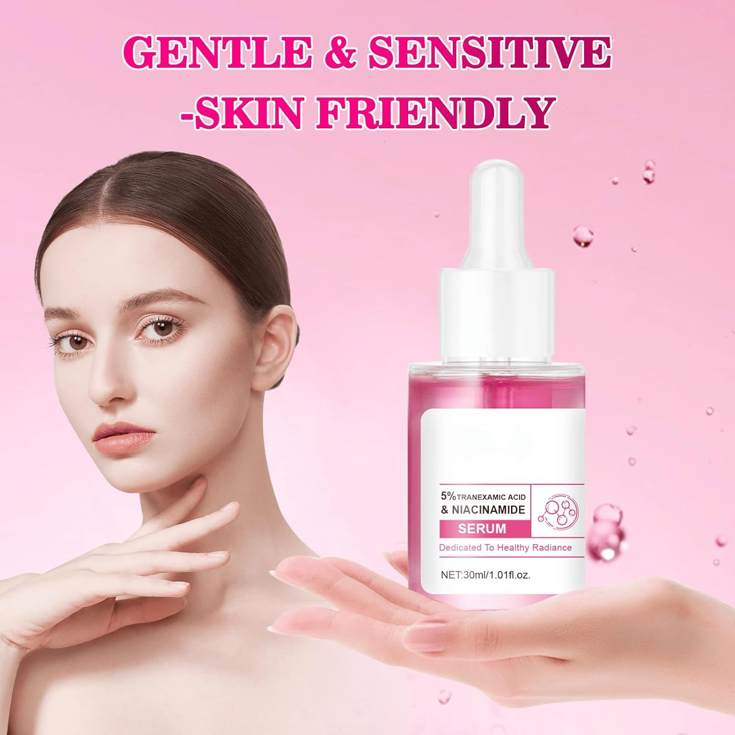 Brightening Face Serum with 5% Tranexamic Acid, Niacinamide & Arbutin &ndash; Hydrating Anti-Aging Formula with Rose Extract, Fades Dark Spots, Evens Skin Tone & Boosts Radiance, 30Ml (6Pcs) - 2Pcs image number 5