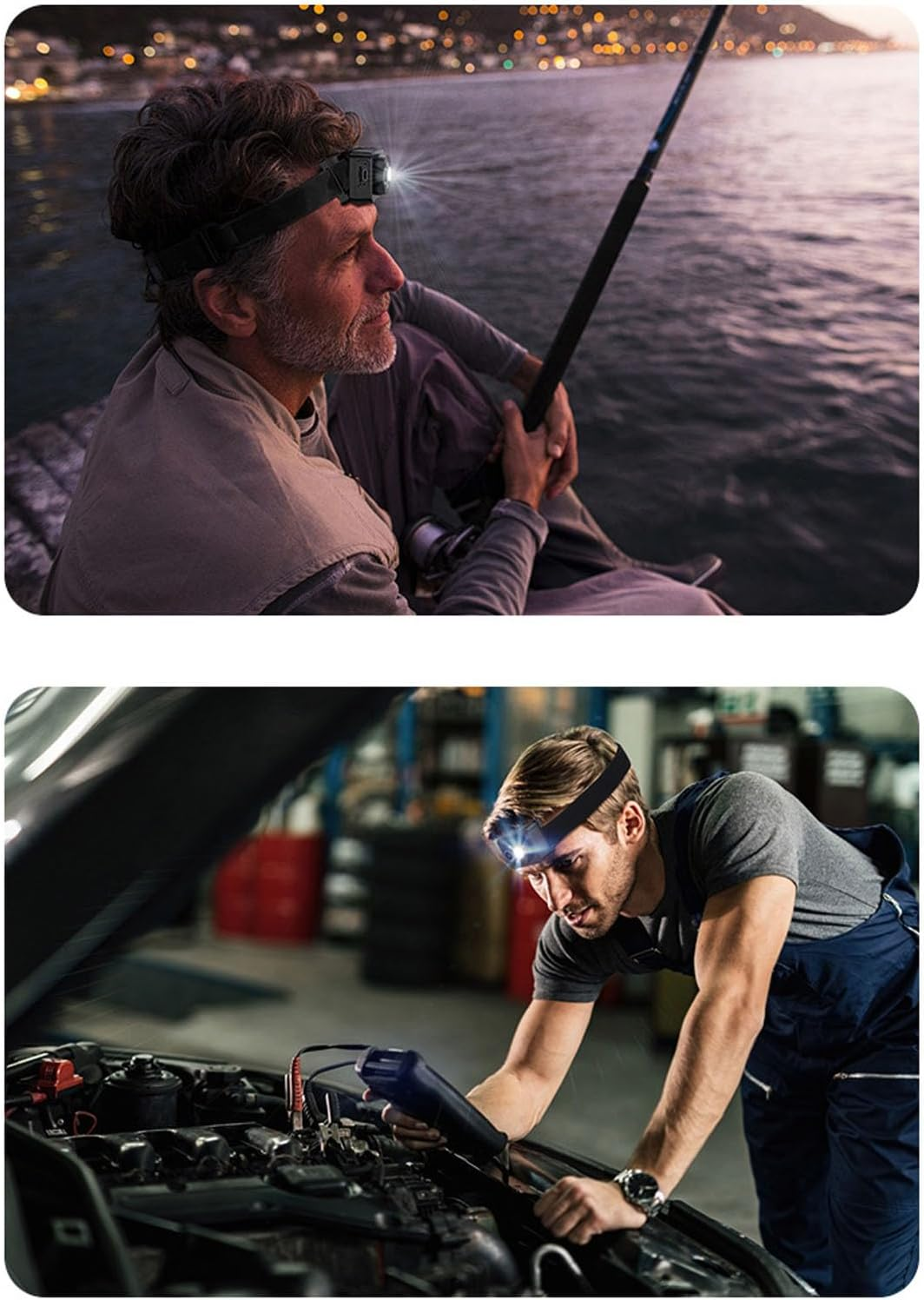 Goshyda Head Mounted Action Camera, Portable 1080P LED Headlamp Video Camcorder, Supports Smart Sensing Turn on and off Light, Hands-Free Camera with Adjustable image number 2