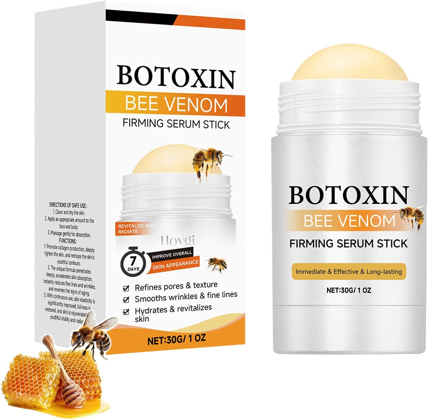 Flysmus Bee Venom Firming Serum, anti Aging Moisturizer for Face, Firming Moisturizing Cream, Wrinkle Removal Lift and Firm Cream, Plumps and Firms Skin, Natural Serum for All Skin Types (6Pcs)