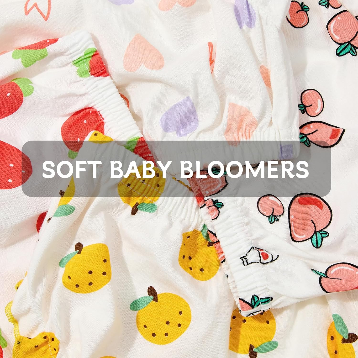 Durio 4-Pack Diaper Covers for Girls Ruffle Baby Bloomers for Baby Girls Cute Pattern Baby Underwear Cotton Toddler Bloomers image number 1