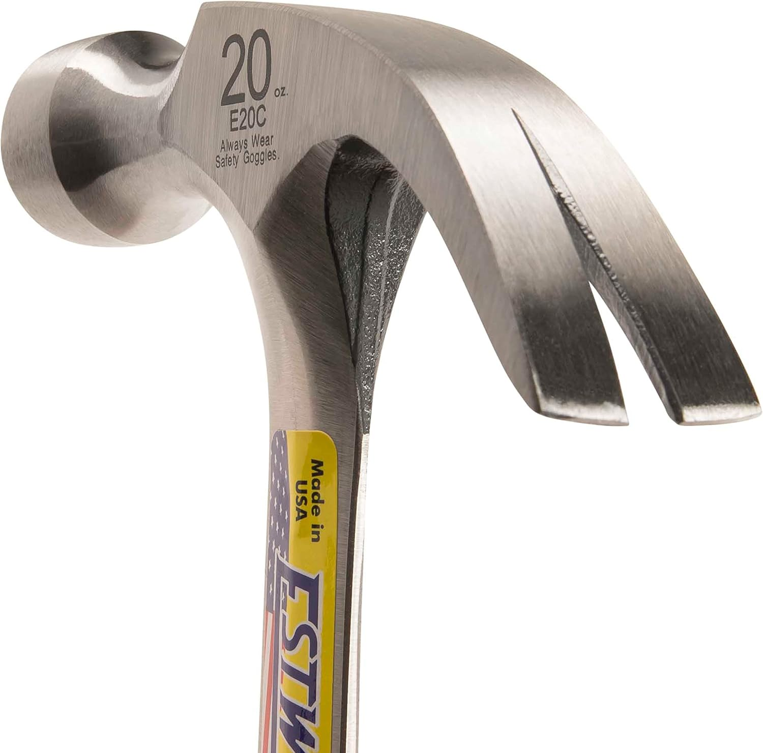 Estwing E20C 20 Oz Curved Claw Hammer with Smooth Face & Leather Grip image number 3