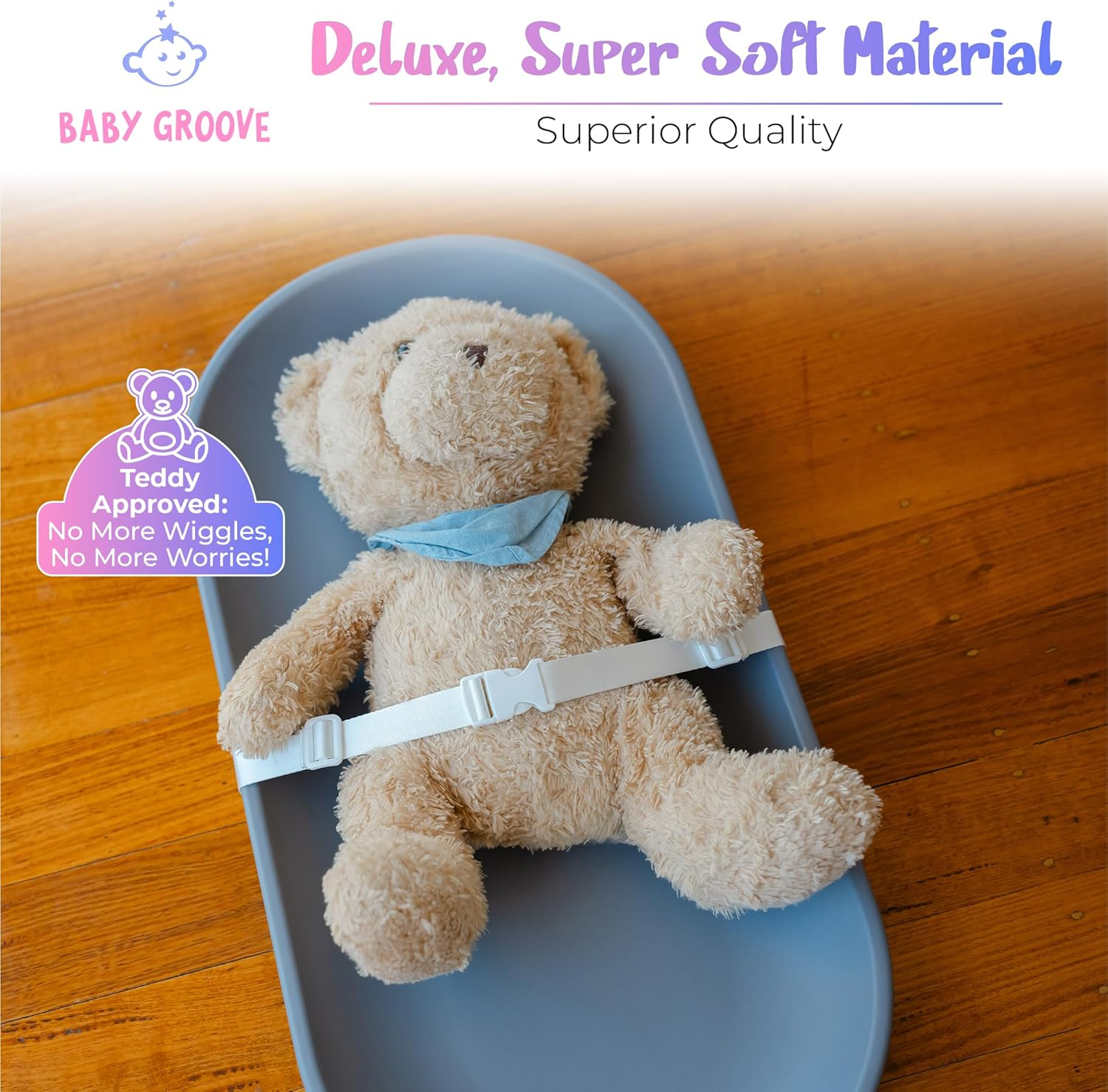 Baby Groove Aus - Premium Portable Changing Pad - Waterproof, Grey, Soft and Breathable, Non-Slip, Easy-To-Clean, Firm Padding, Diaper Changing Station, Newborns to Toddlers