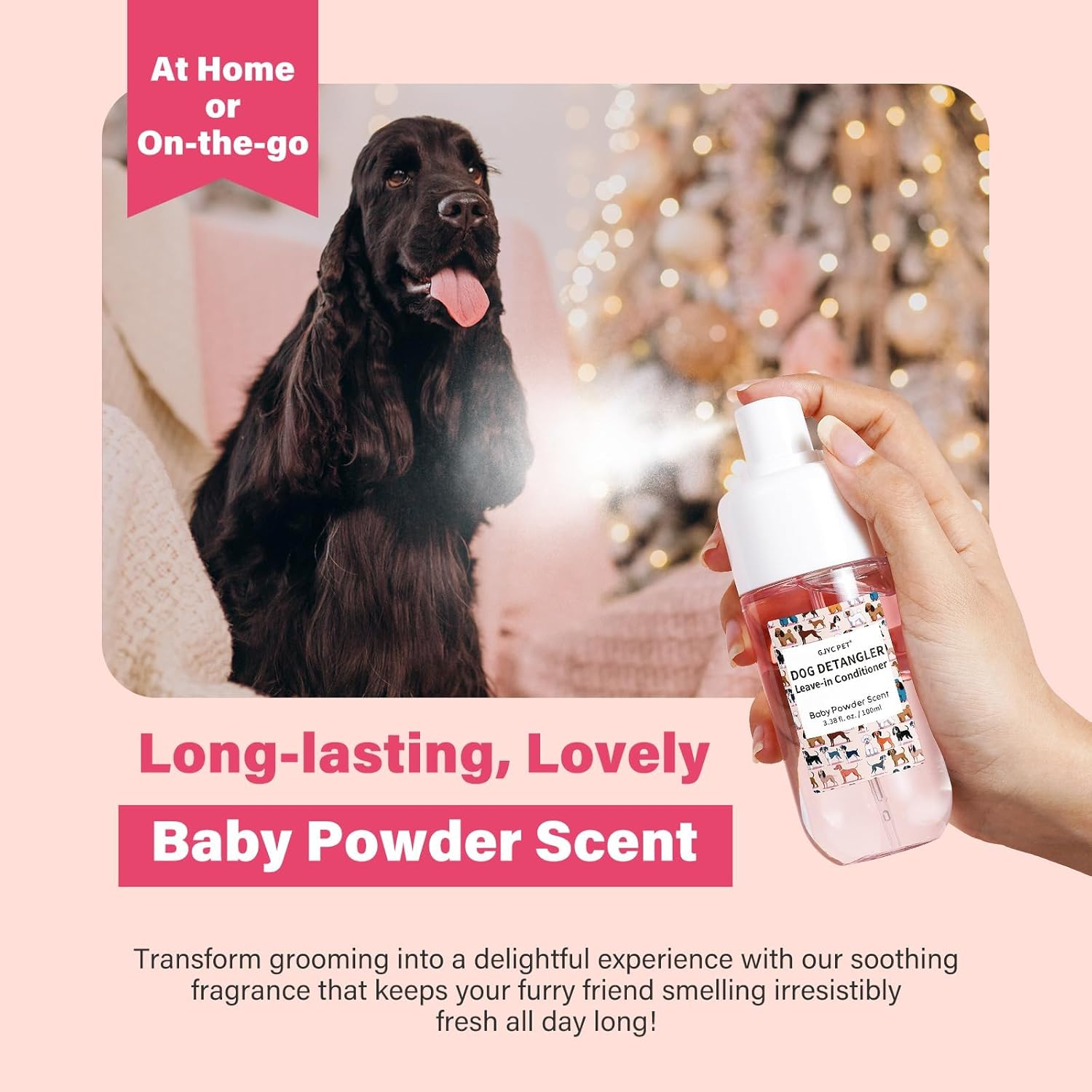 Dog Detangler & Dematting Spray - Leave-In Formula, Baby Powder Scent | Infused with Coconut Oil, Jojoba Oil, and Squalane for Easy, Tangle-Free Grooming - 3.38 Fl. Oz image number 1
