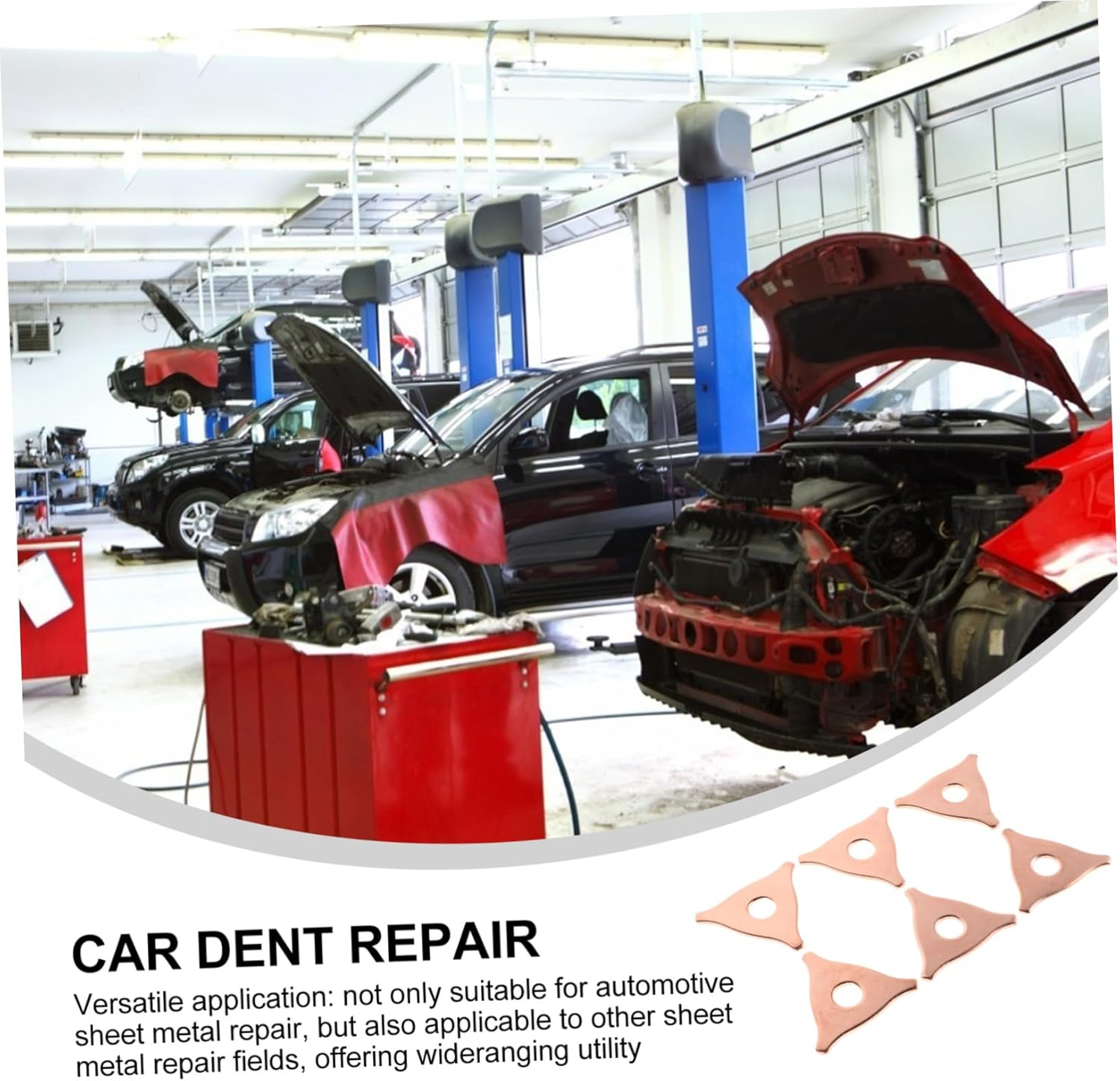 Angoily 100Pcs Heavy-Duty Metal Dent Pulling Rings Repair Tool Kit for Auto Body Restoration Welder Machine Panel Removal Equipment Set image number 5