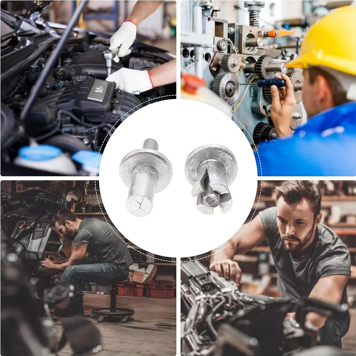 Aluminum Blind Rivet,Pop Rivets Core Pulling Rivets,Half round Head Hammer Drive Blind Rivets, Aluminum Core Rivets, Knock Type Expansion Rivets for Indoor Outdoor Electronic Equipment (100, Silver) image number 5