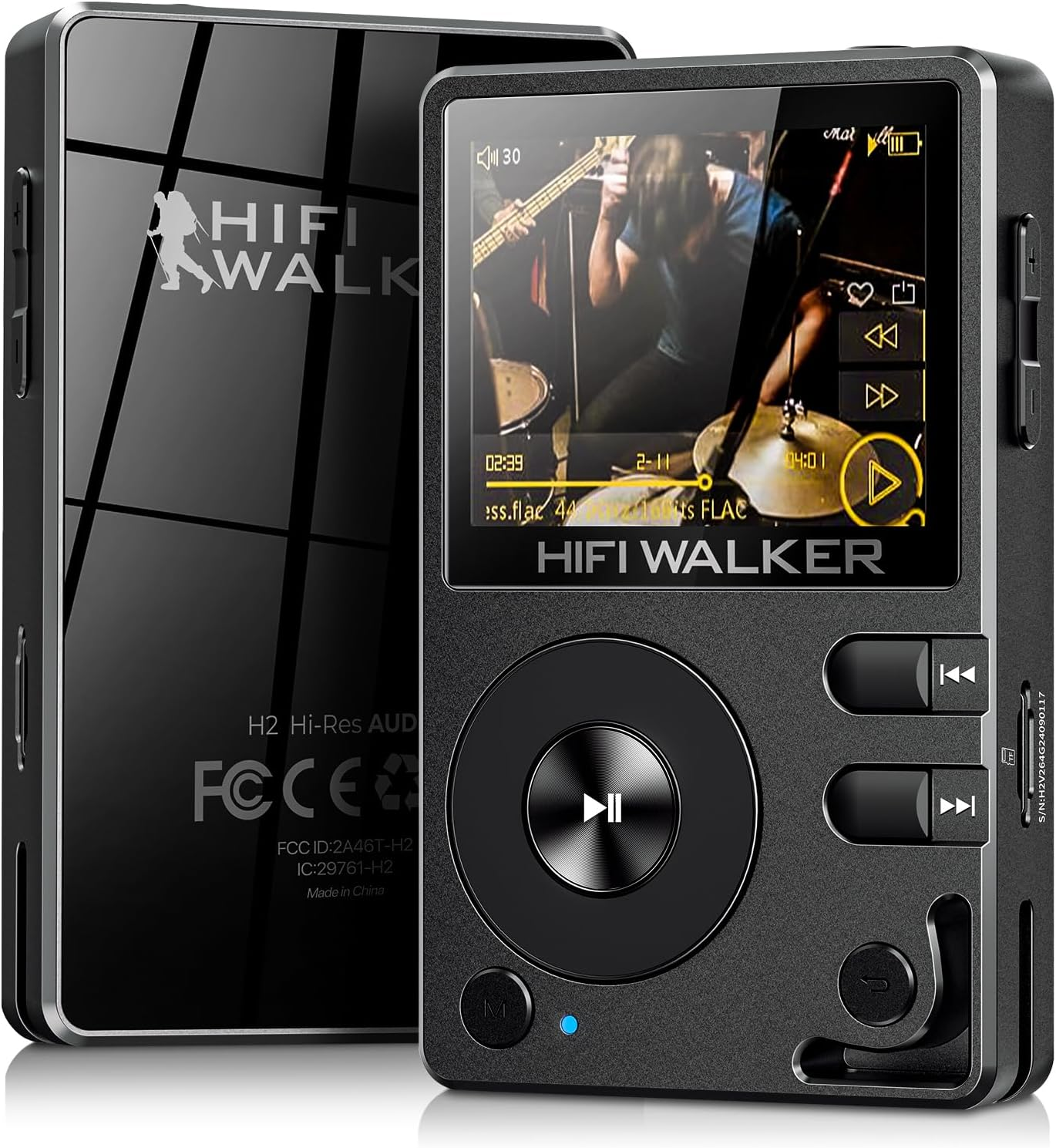 HIFI WALKER H2 Hifi MP3 Player with Bluetooth 5.2, Lossless DSD FLAC Player, Digital Audio Player Hi Res Portable Music DAP Player with 64GB Micro SD Card, Support up to 256GB image number 3