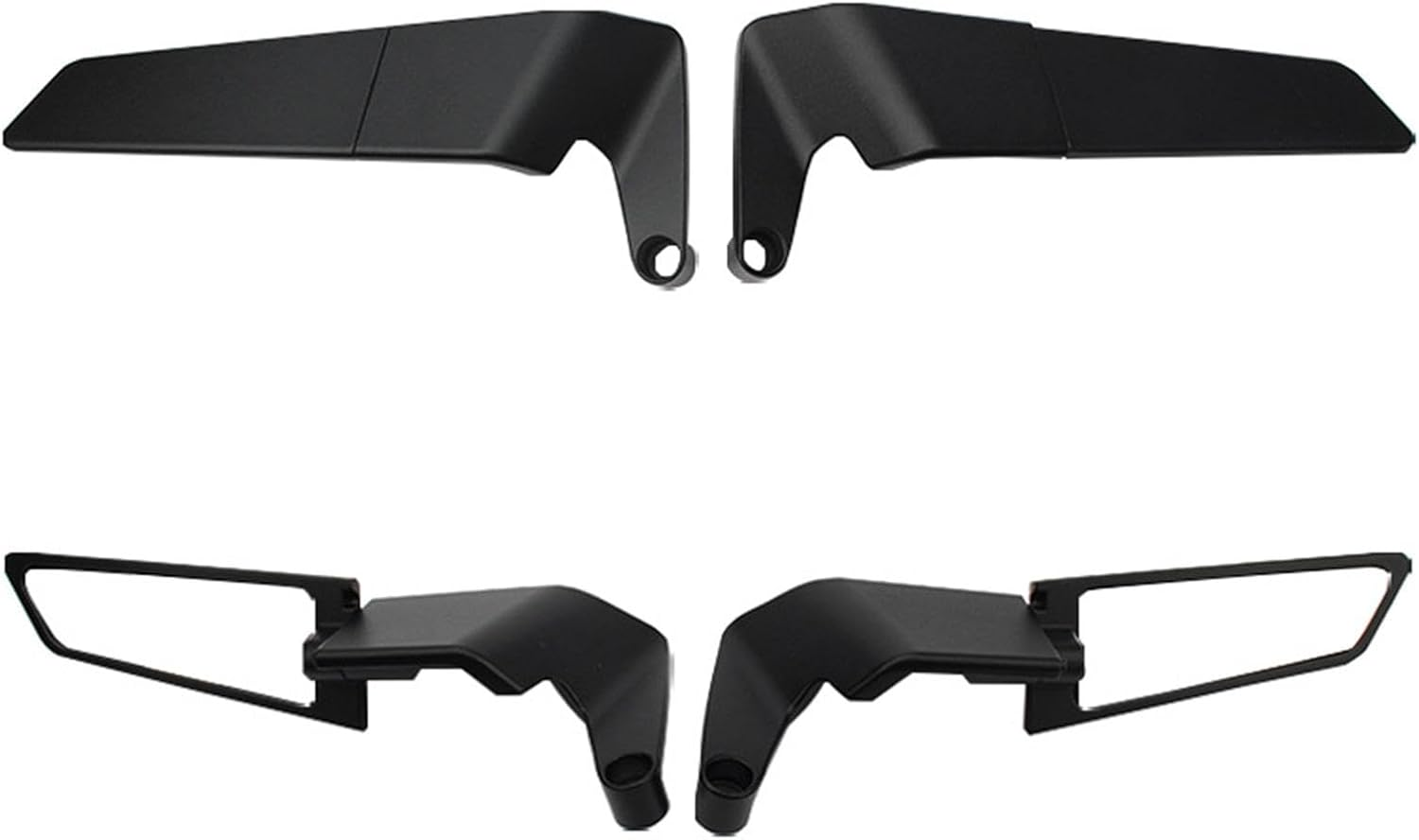 Motorcycle Mirrors Stealth,Rear View Mirrors for Motorcycle | Mirrors Adjustable Stealth Wing Mirrors, 180 Degree Rotating Aluminum Alloy Mirrors for Motorcycle image number 2