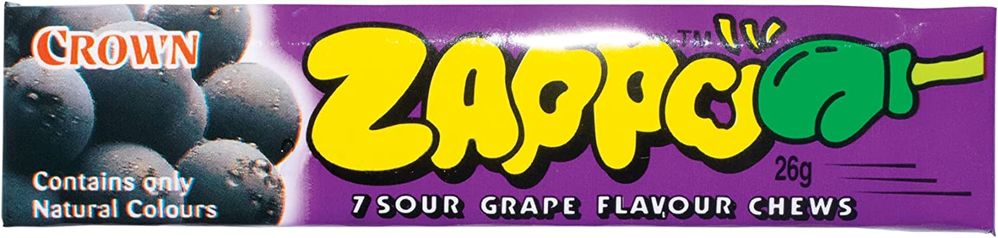 Zappo Sour Grape Chews 4 Pack 104 G Easy Portion Sticks for Lolly Bags