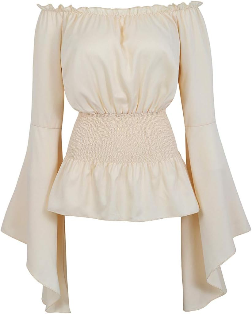 SYHTBYOH Womens Victorian Long Sleeve Boho Blouse Top plus Size Renaissance Gothic Ruffle Pirate Cosplay Costumes image number 1