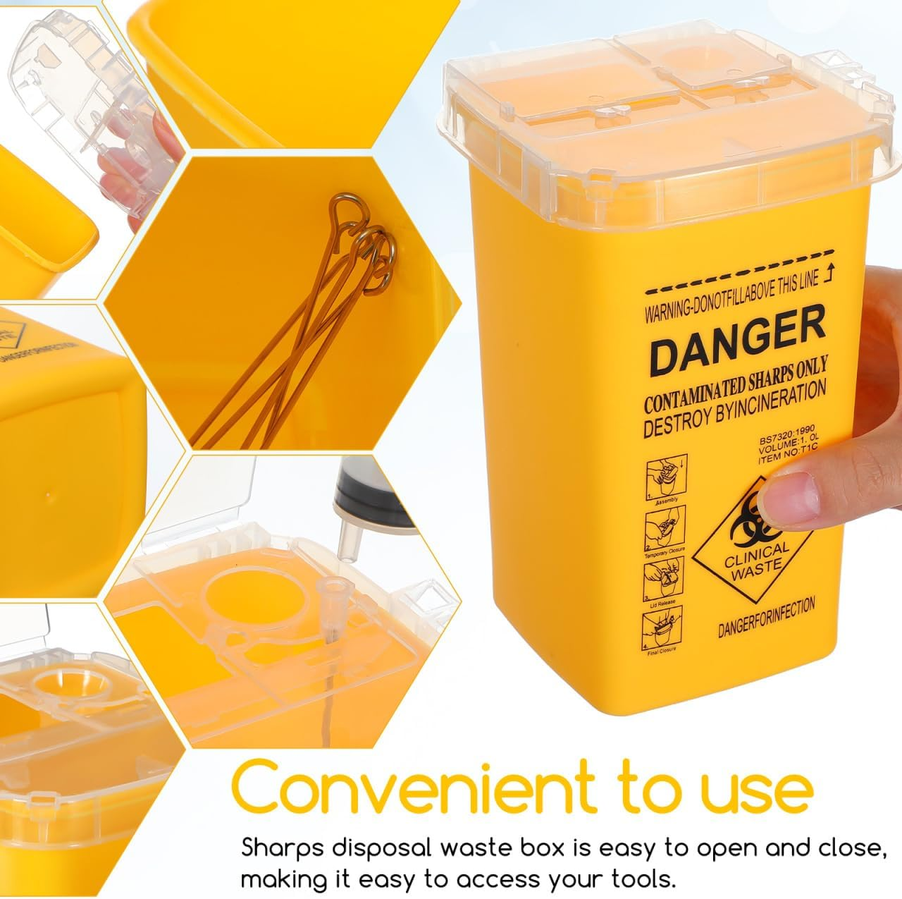 NOLITOY Disposal Bucket Sharps Container Large Capacity Container Sharps Container with Lid image number 4