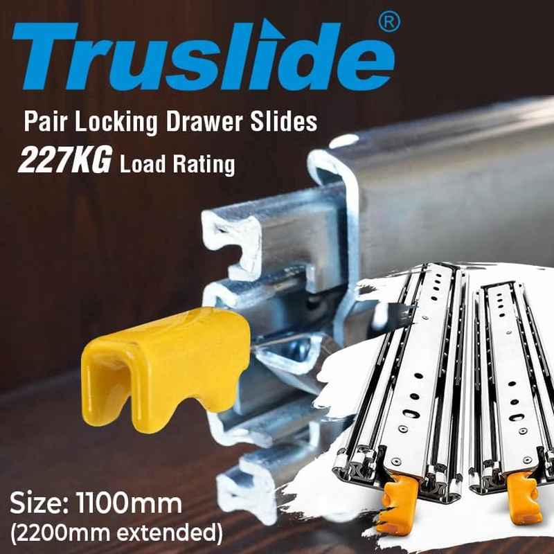 TRUSLIDE&reg; Locking Drawer Slides 227KG Heavy Duty Draw Slide (1100Mm (2200Mm Extended)) image number 1