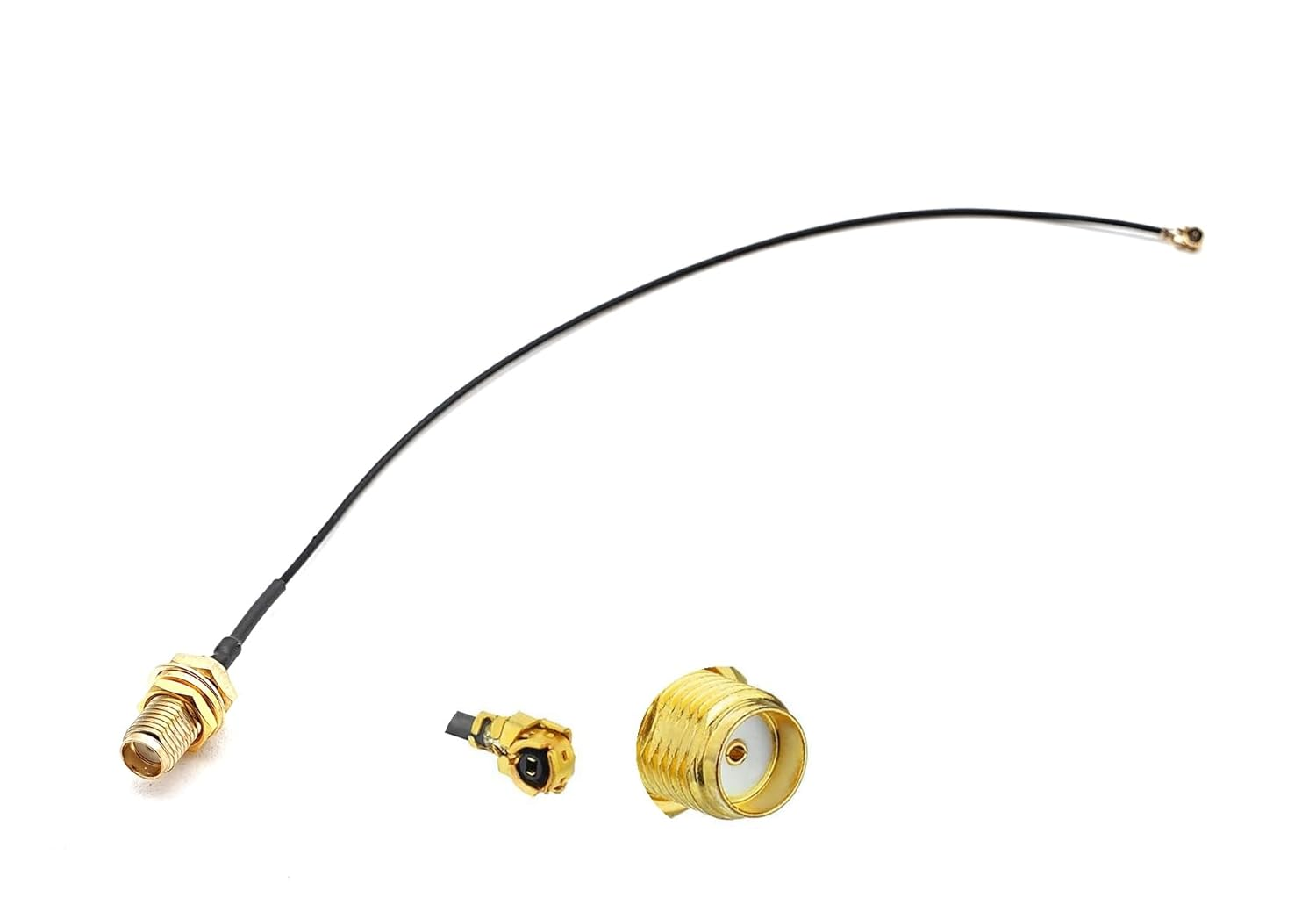 DIGISHUO 5Pcs 20Cm IPX UFL to SMA Extension Cable | SMA Female to IPX IPEX-1 Cord Antenna Pigtail Cable | Low Loss 1.13Mm IPEX to SMA Bulkhead Coaxial Cable | 50Ohm for Network Card, Mini PCI (20Cm)