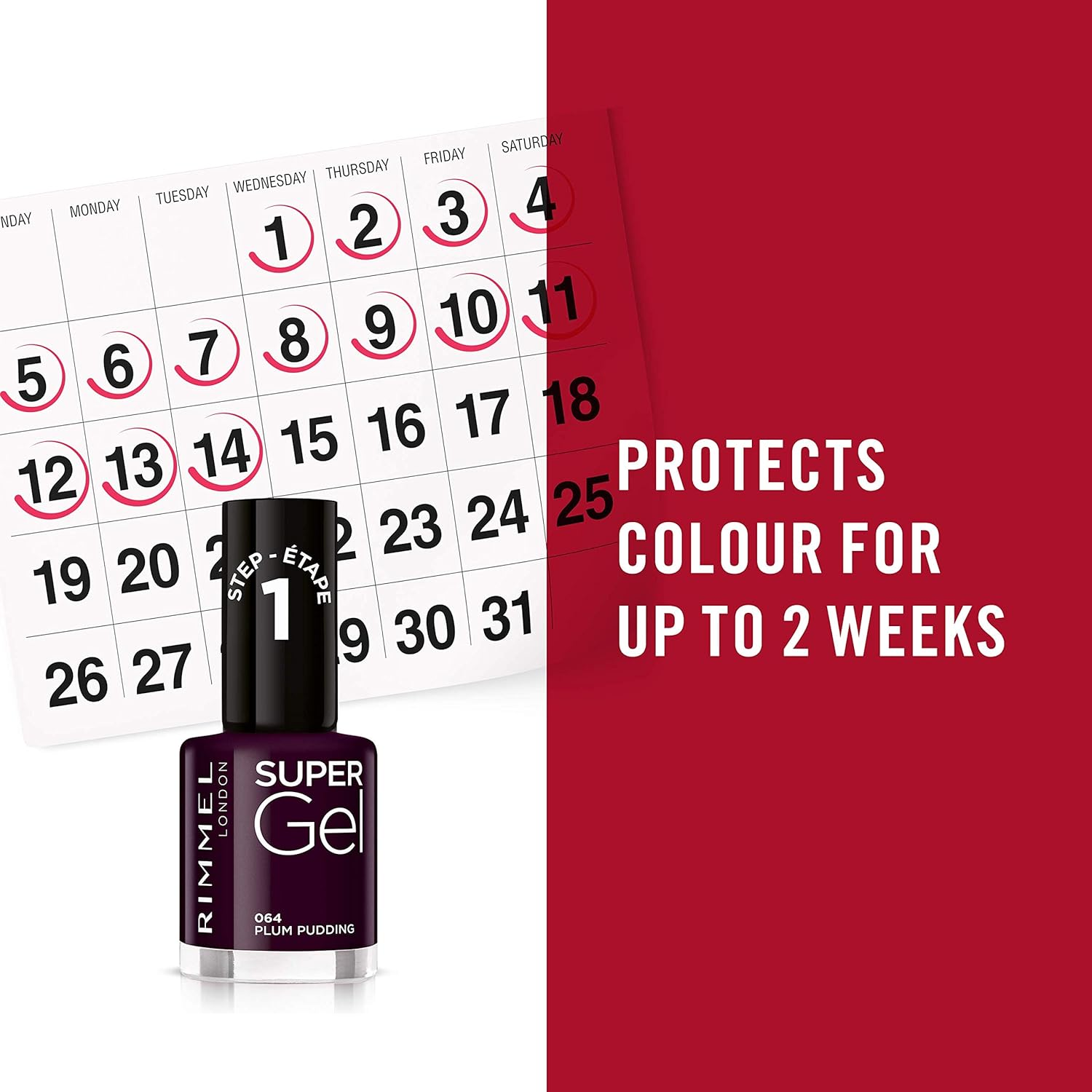 Rimmel London Super Gel Nail Polish #064 Plum Pudding 12Ml image number 6