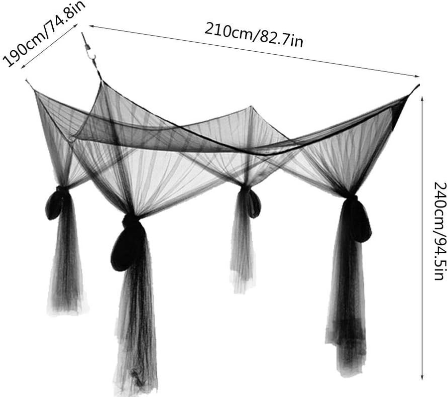 Foldable Mosquito Net, Canopy Mosquito Net, Folding Universal Size for Full to King Size Bed Covering Beds(Black) - Black image number 3
