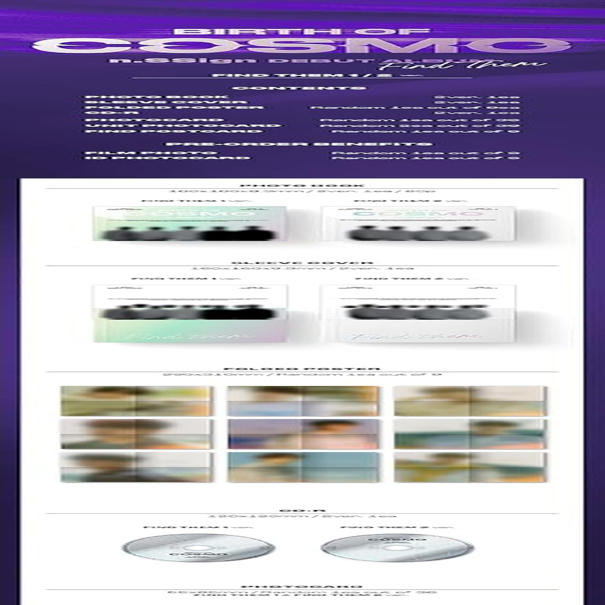 N.Ssign Birth of Cosmo Debut Album Cd+Photobook+Photocard+Tracking Sealed (For Cosmo Version)