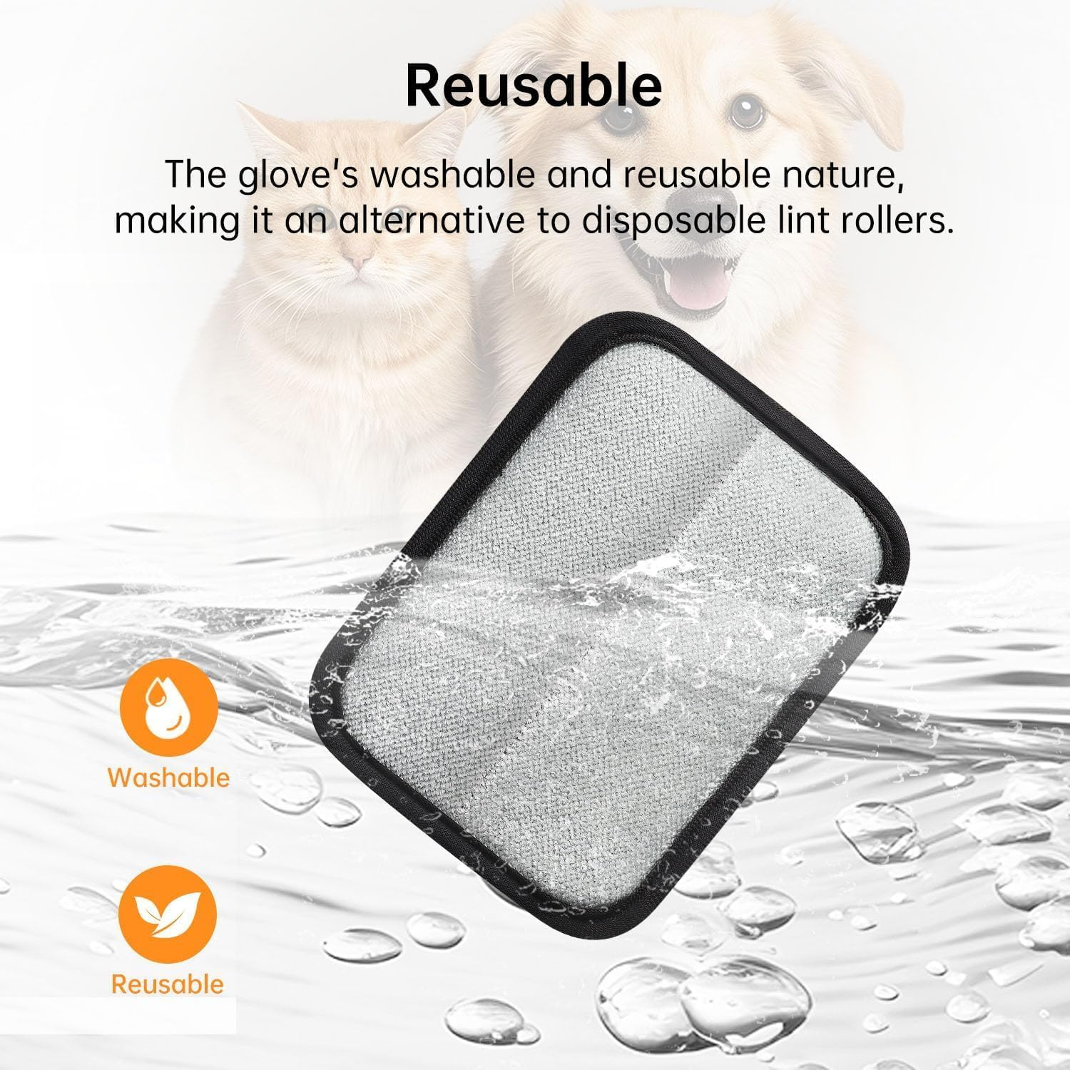 2 Pcs Pet Hair Remover Gloves, Electrostatic Pet Hair Removal Gloves, Pet Grooming Gloves, Reusable Electrostatic Pet Cat Dog Hair Remover for Couch, Furniture, Carpet, Curtain (2Pcs) image number 4