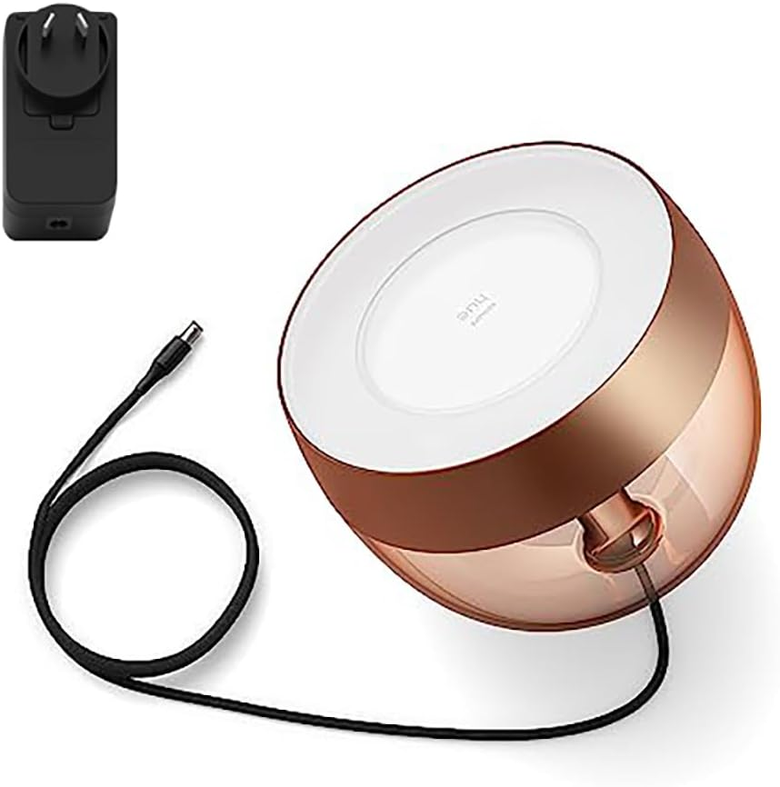 Philips Hue Iris White and Colour Ambiance Smart Table Light V4 [Gold] with Bluetooth, Compatible with Alexa, Google Assistant and Apple Homekit