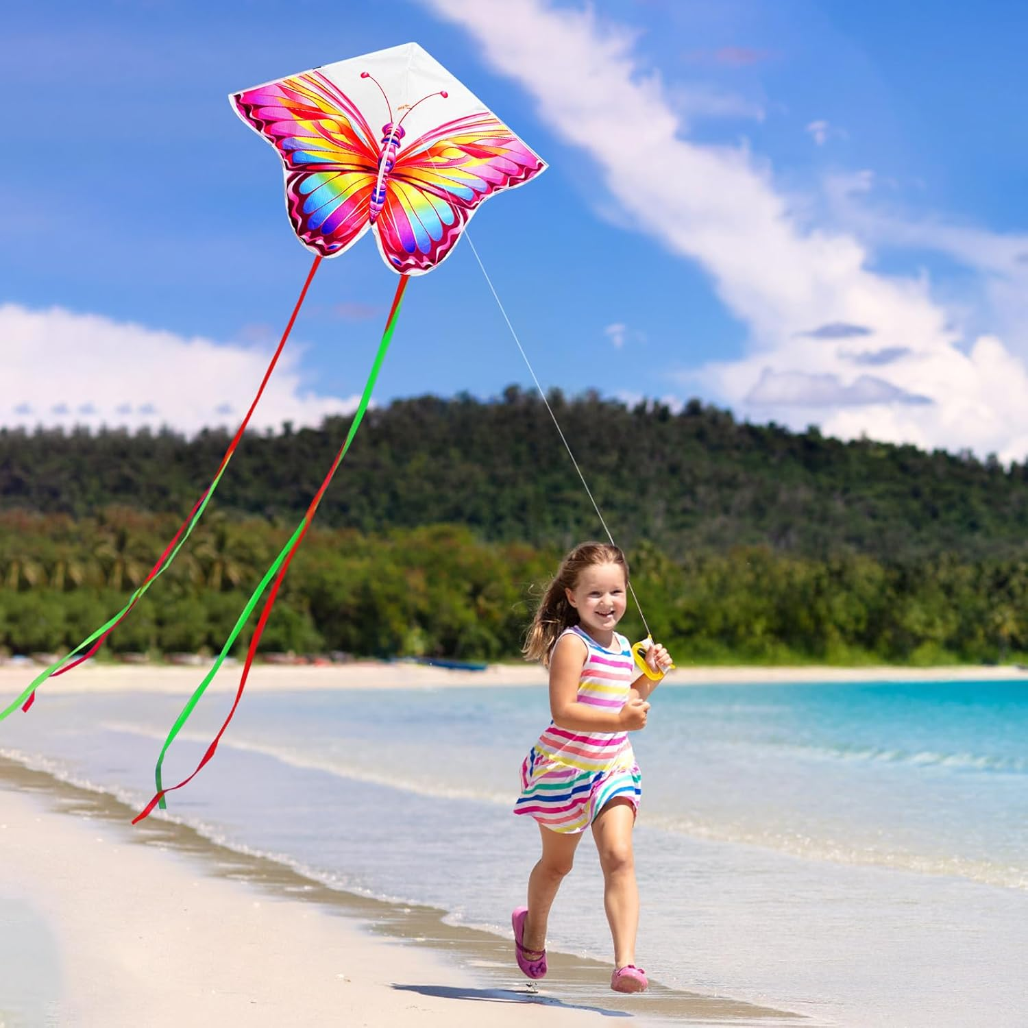 Touch the Sky Vivid Butterfly Kite- Premium Durable Outdoor Flying Kite, Easy to Fly for Beginner,Perfect for Beach, Park, Birthday Party Activities image number 5