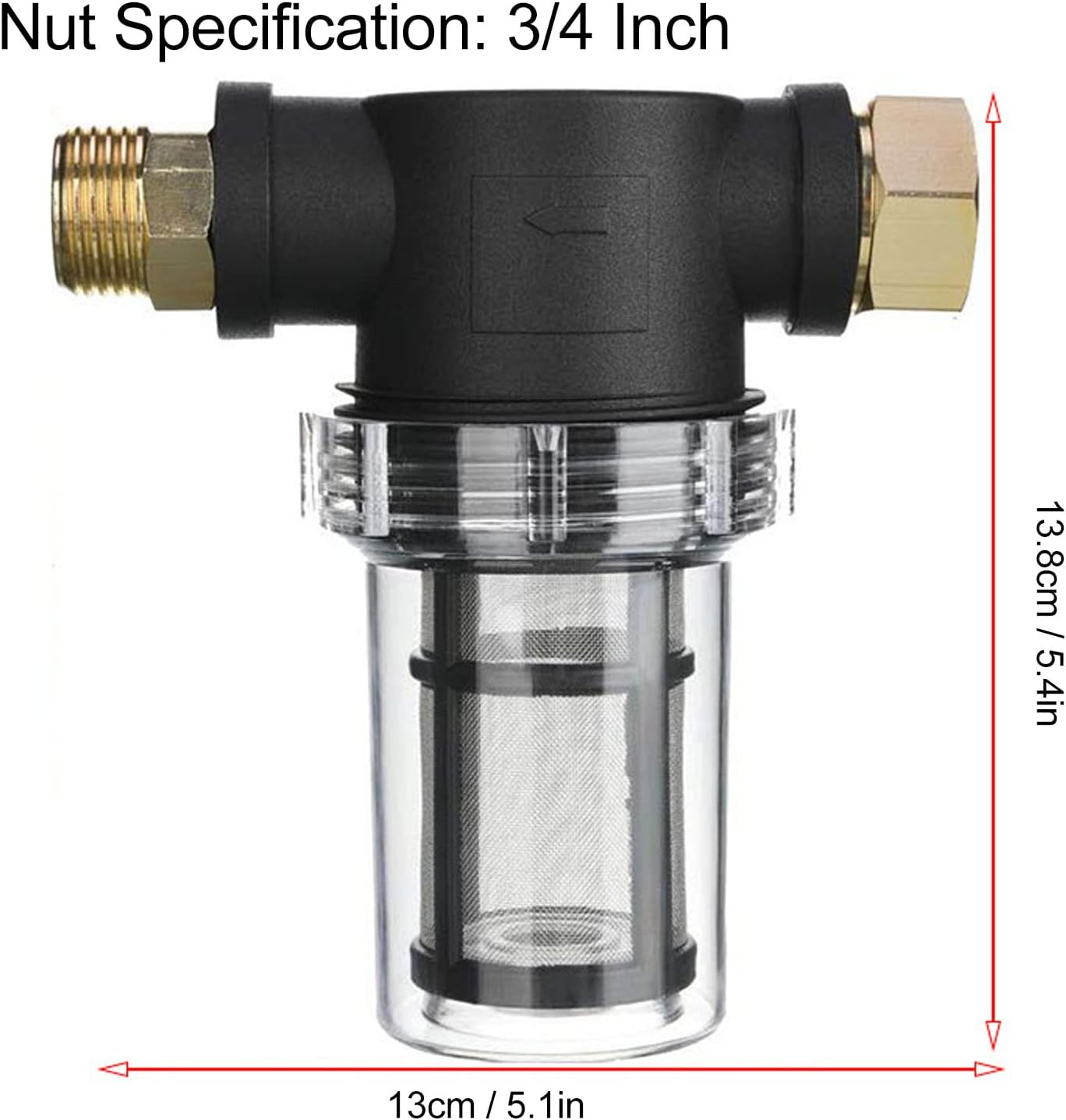 Whole House Sediment Water Filter, Protective Garden Hose Filter 3/4 Inch Thread for Household image number 4