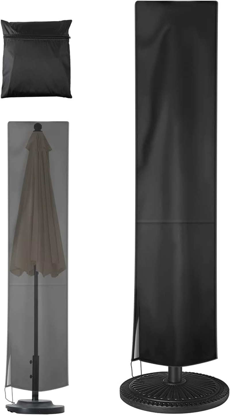 Patio Umbrella Parasol Cover Waterproof Parasol Cover Heavy Duty 210D Oxford Cloth Patio Umbrella Cover Large Windproof Parasol Protector Outdoor Garden Umbrella Cover image number 5