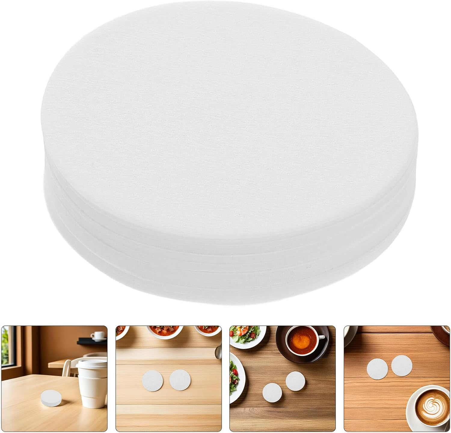 FINISPERSOO 600Pcs Coffee Filter Papers round White Espresso Paper Filters for Drip Coffee Makers Compatible with Precise Filtration for Pure Taste and Brewing image number 3