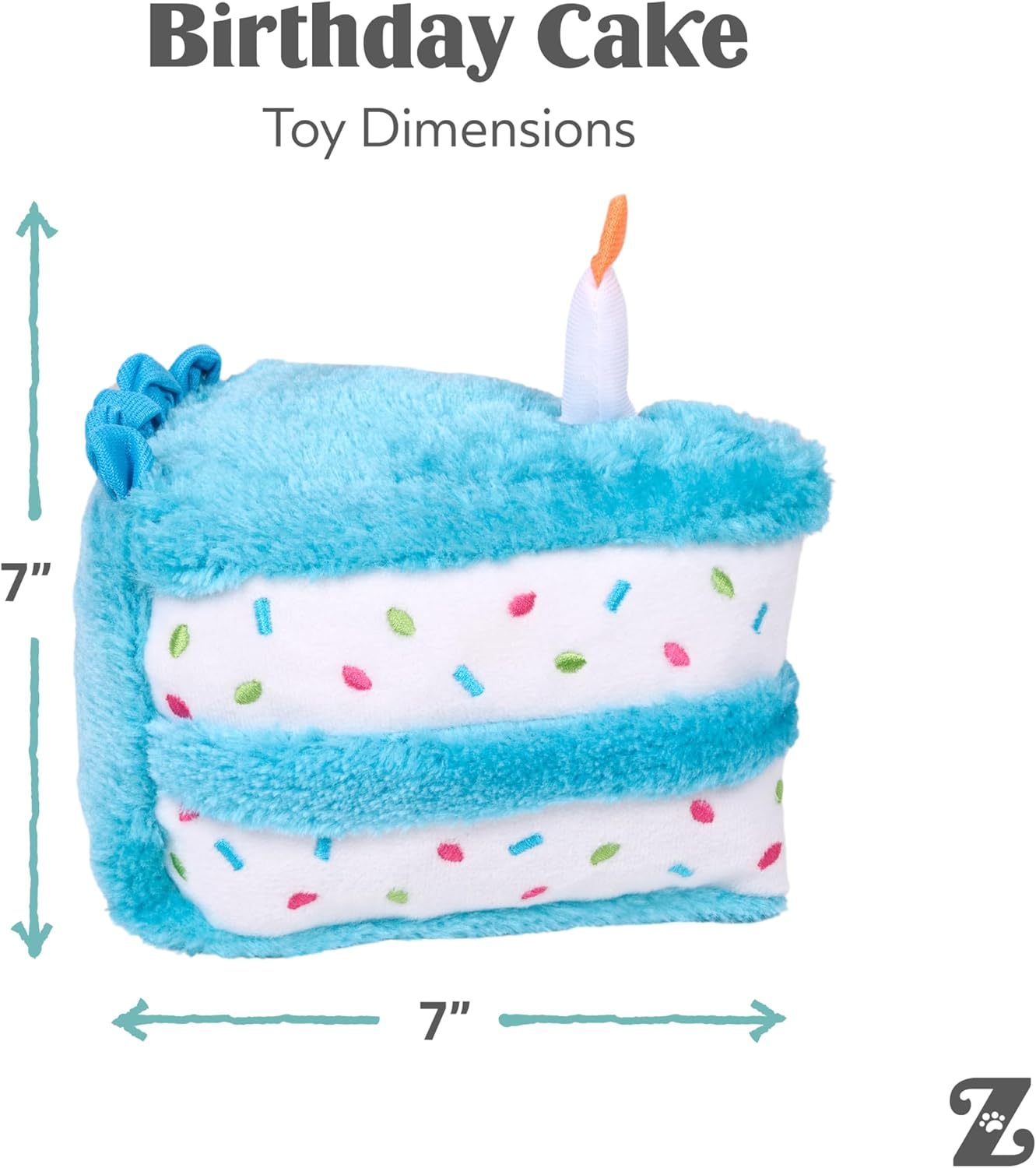 Zippypaws ZP861 Birthday Cake Blue 17.5 X 15Cm, One Size image number 2