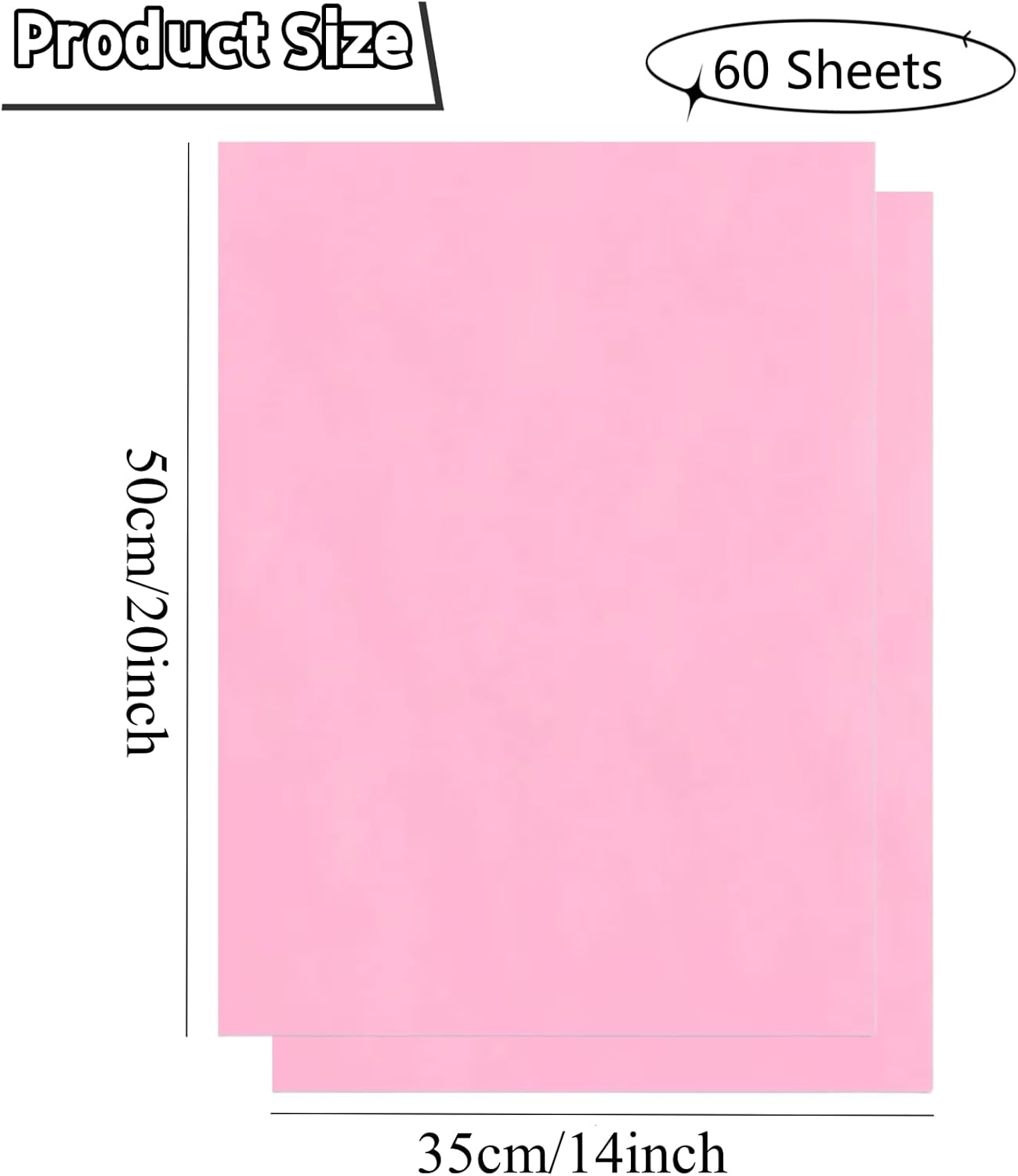 ZCOINS 60 Sheets 20" X 14" Pink Tissue Paper Wrapping Bulk for Gifts, Pink Tissue Paper Sheets for Filling Gift Bags Boxes, Wrapping Gifts, Retail Presents, Wedding, Valentines Mothers Day, Christmas, Birthday, Bridal, Party DIY Crafts - Blue image number 2