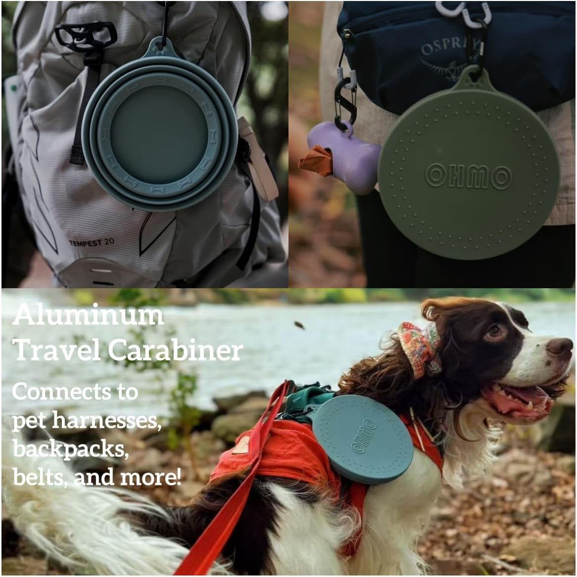 OHMO Spill Proof Collapsible Dog Water Bowl 24Oz for Cars, No Splash Portable Bowls for Dog Travel, Pet Essentials for Road Trips, Cat Travel Accessories image number 2