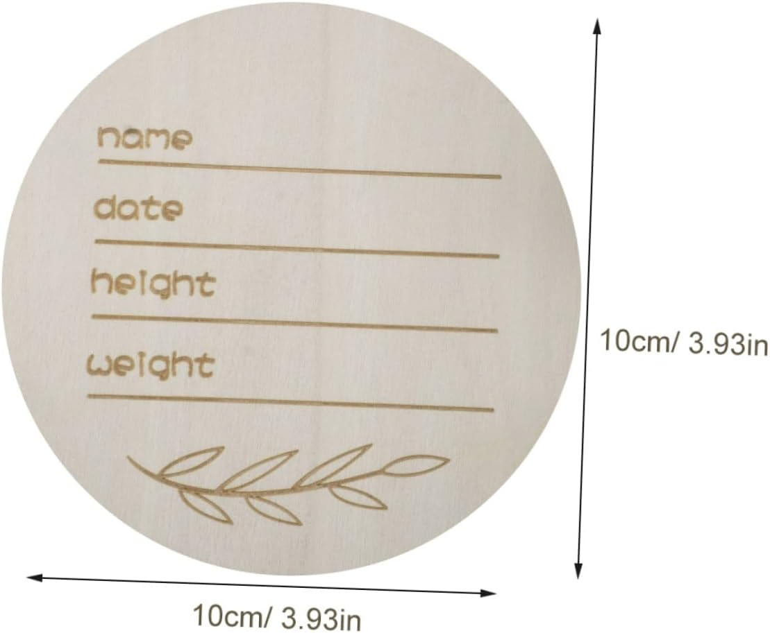 DOITOOL 12Pcs Wooden Birth Announcement Sign Smooth round Keepsake for Newborn Photography Creative Design Milestone Cards for Capturing Growth Moments image number 6