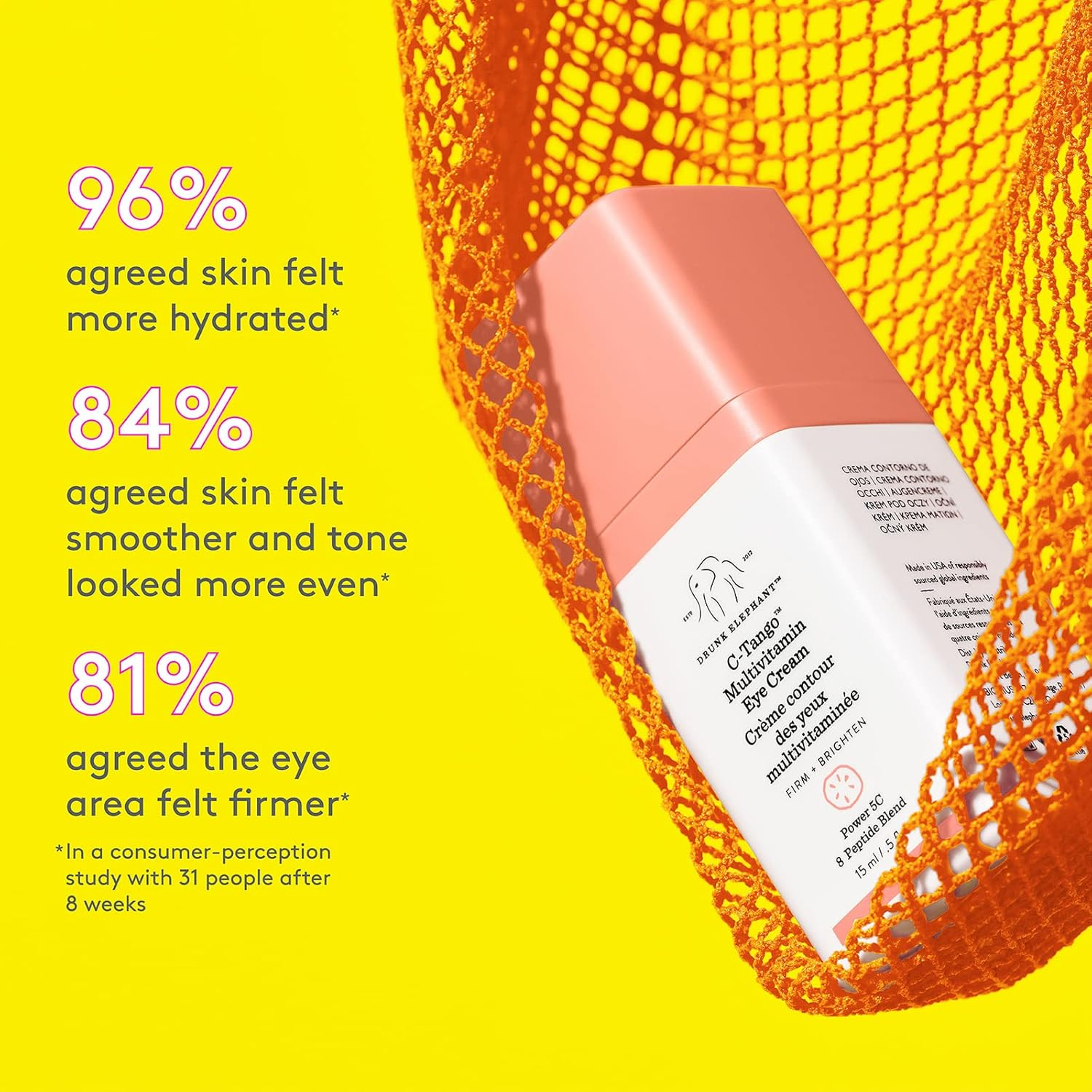 Drunk Elephant C-Tango Multivitamin Eye Cream. Brightening and Restorative under Eye Cream with Vitamin C. 15 Milliliters/ .5 Ounce. image number 3