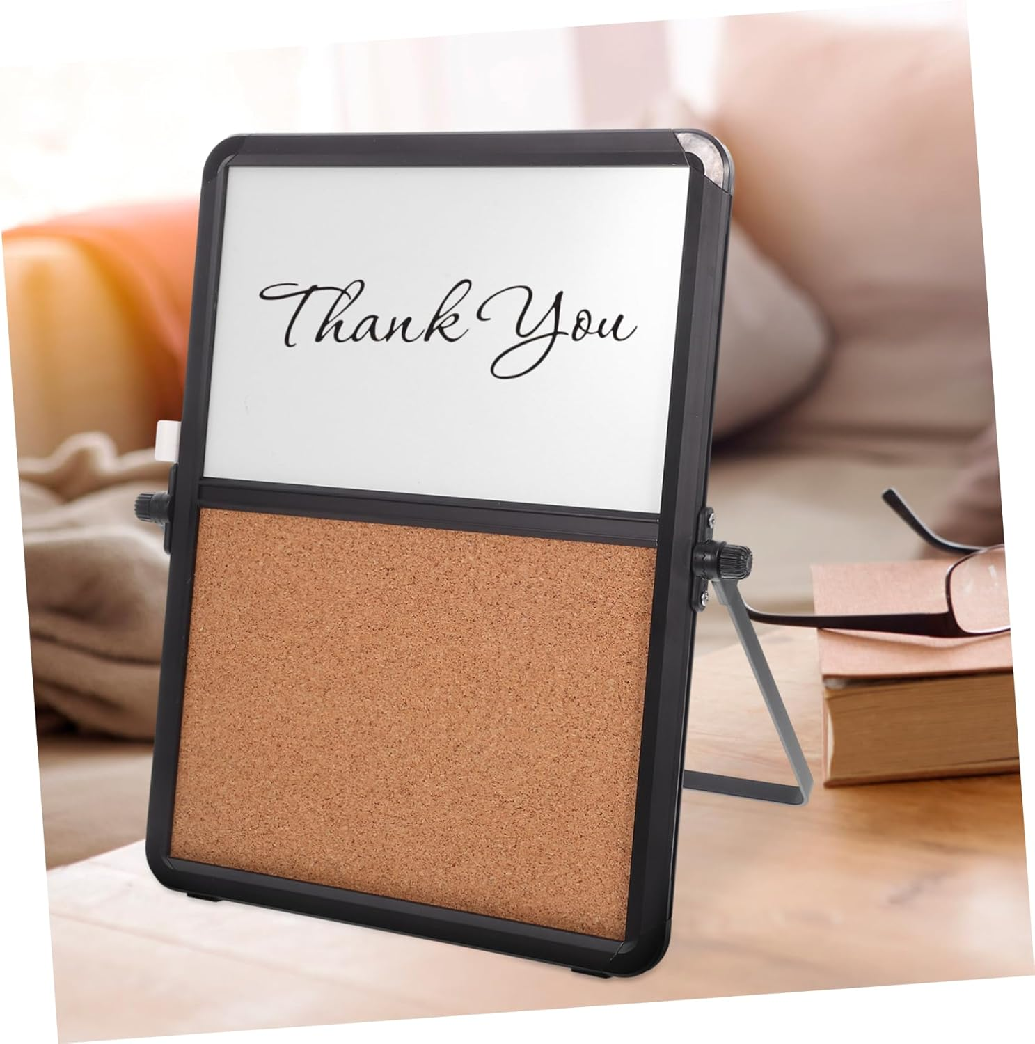 FUNOMOCYA Office Desk Accessory Dual-Sided Whiteboard Corkboard Push Pin Display Board Wall Decor image number 1