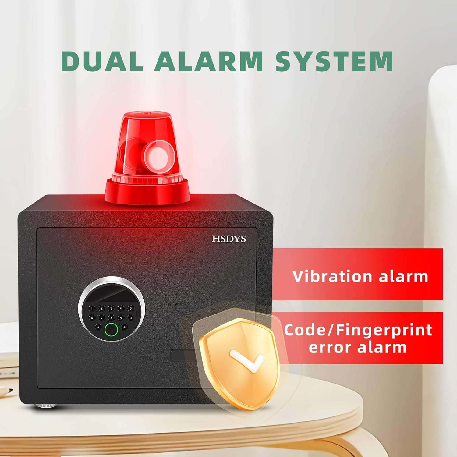 HSDYS Biometric Fingerprint Safe-1.2 Cubic Feet, Home Safe Box with Digital Keypad,Security Safe and Steel Lock Box for Home,Office and Hotel&hellip; image number 6