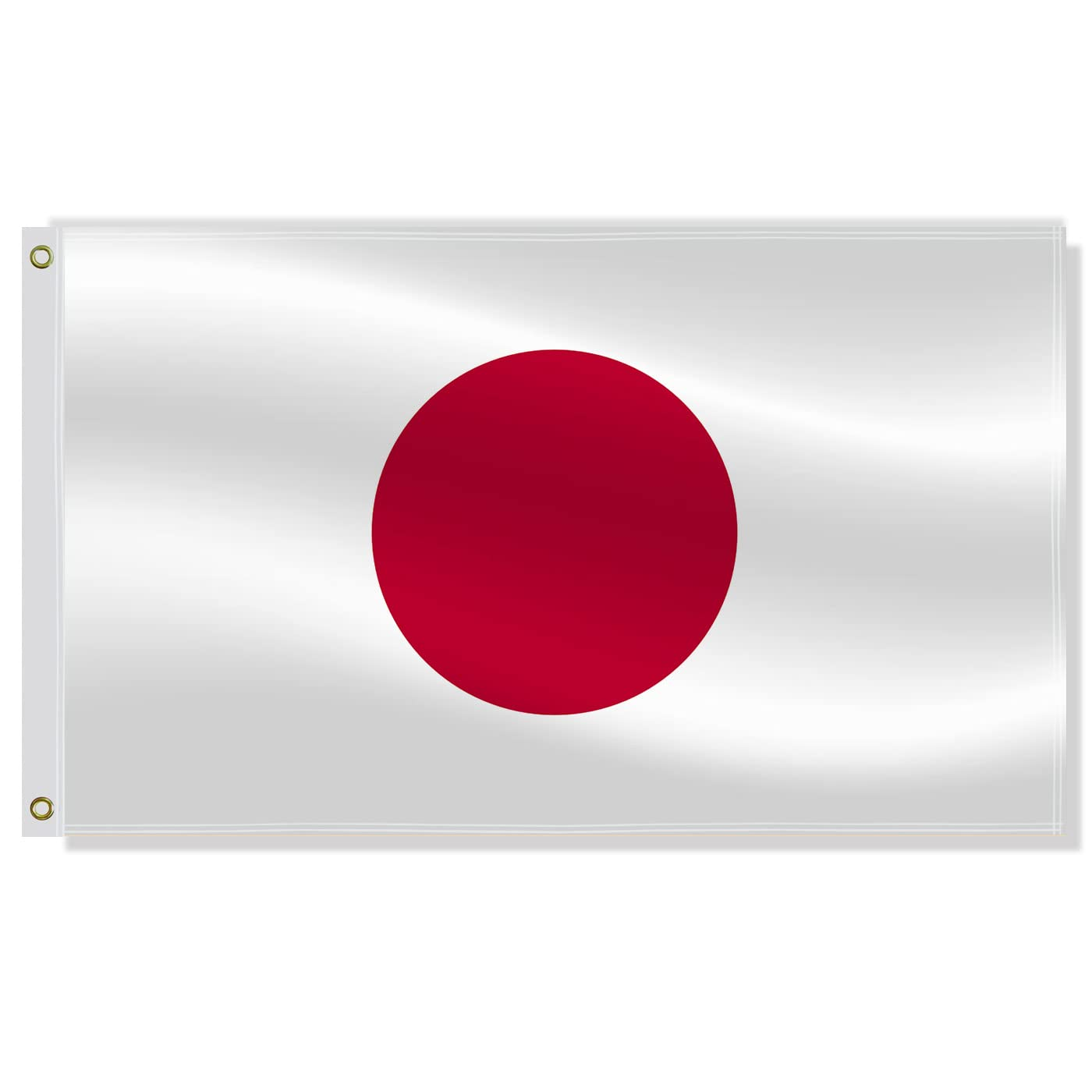 3&times;5 FT Japan Flag,Large Japanese National Decor,Double Side Digital Printed 75D Polyester Banner with Canvas Header Brass Grommet image number 3